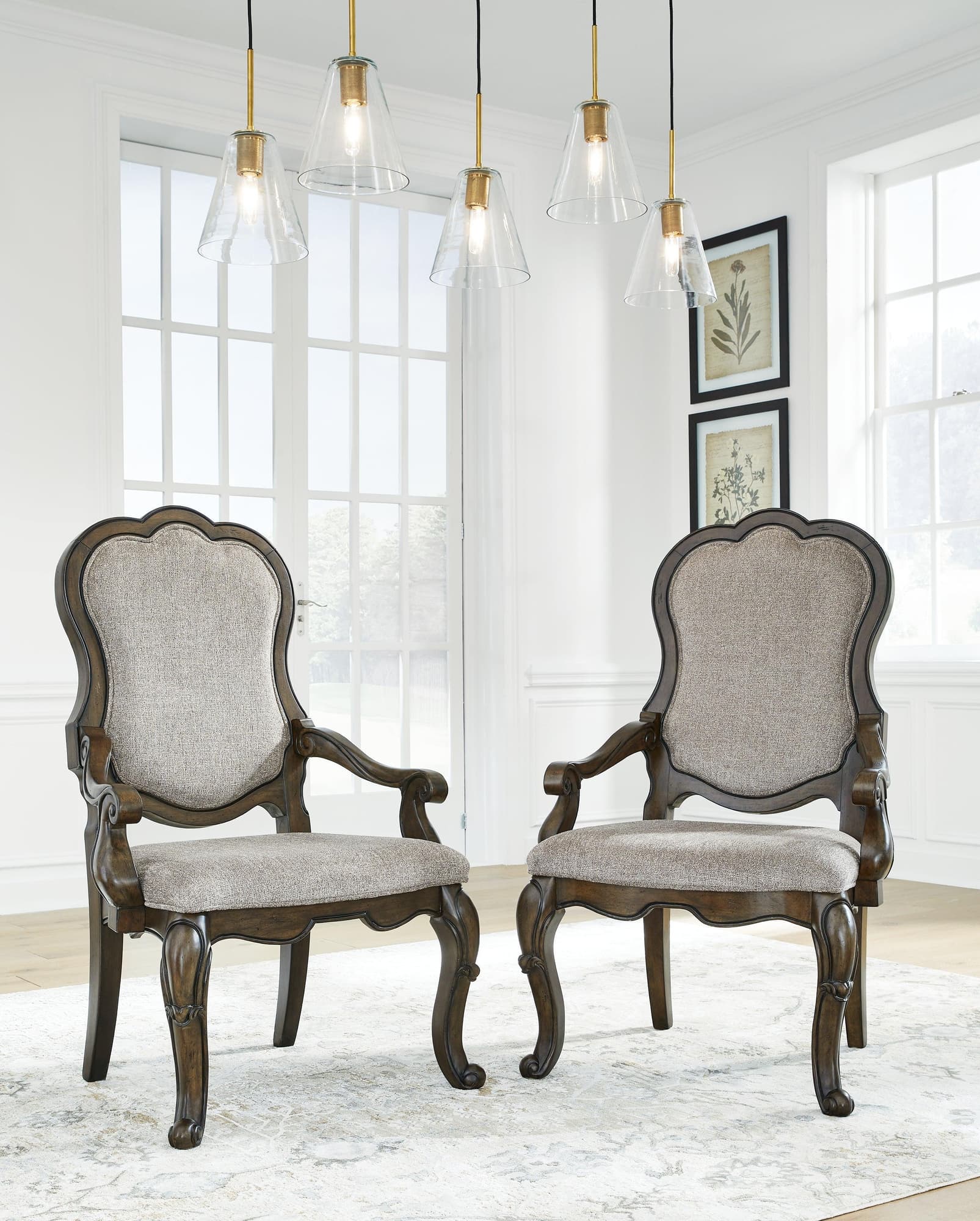 Maylee Dark Brown Dining Arm Chair - Image 1