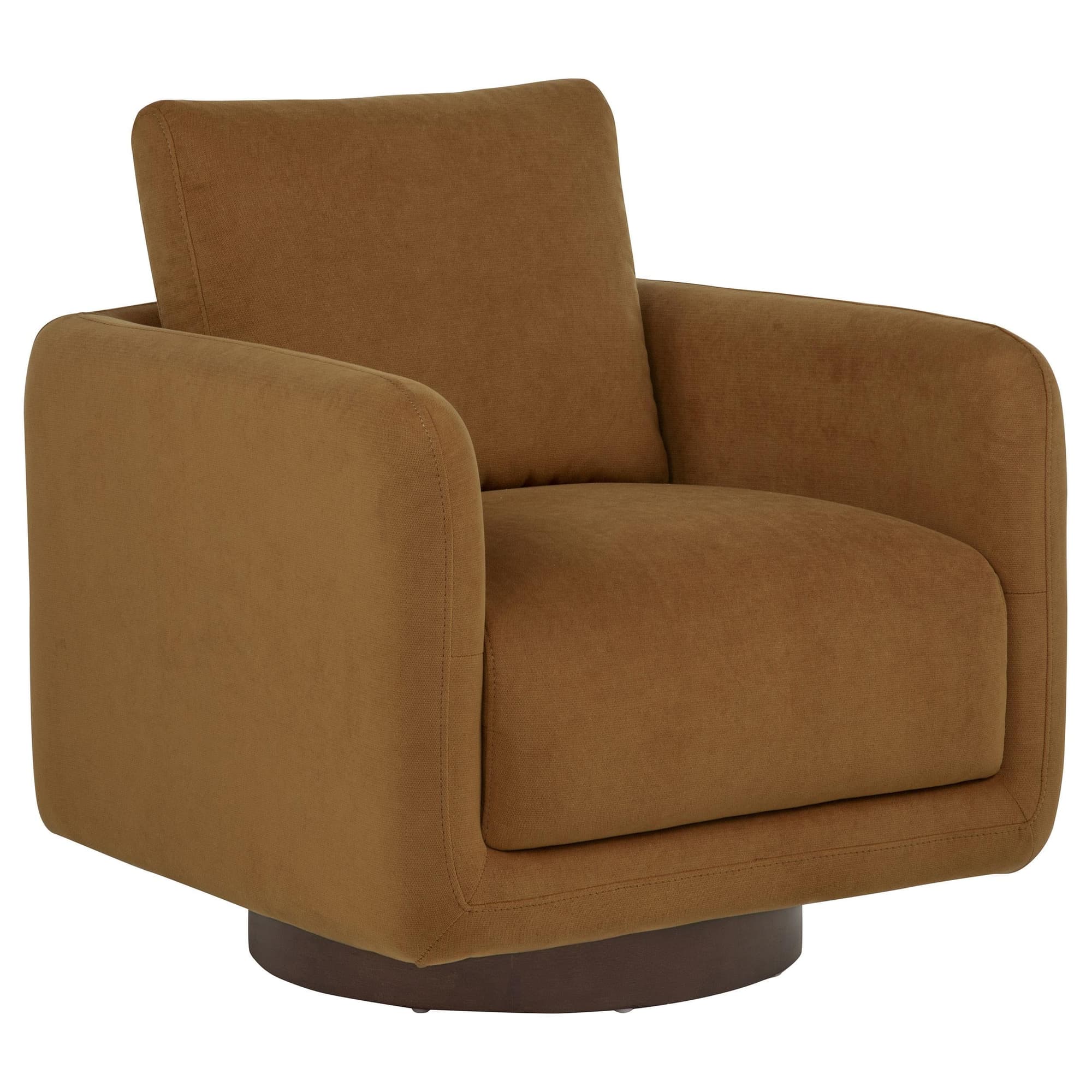 Iris Fabric Upholstered Swivel Accent Chair Rust - Image 1