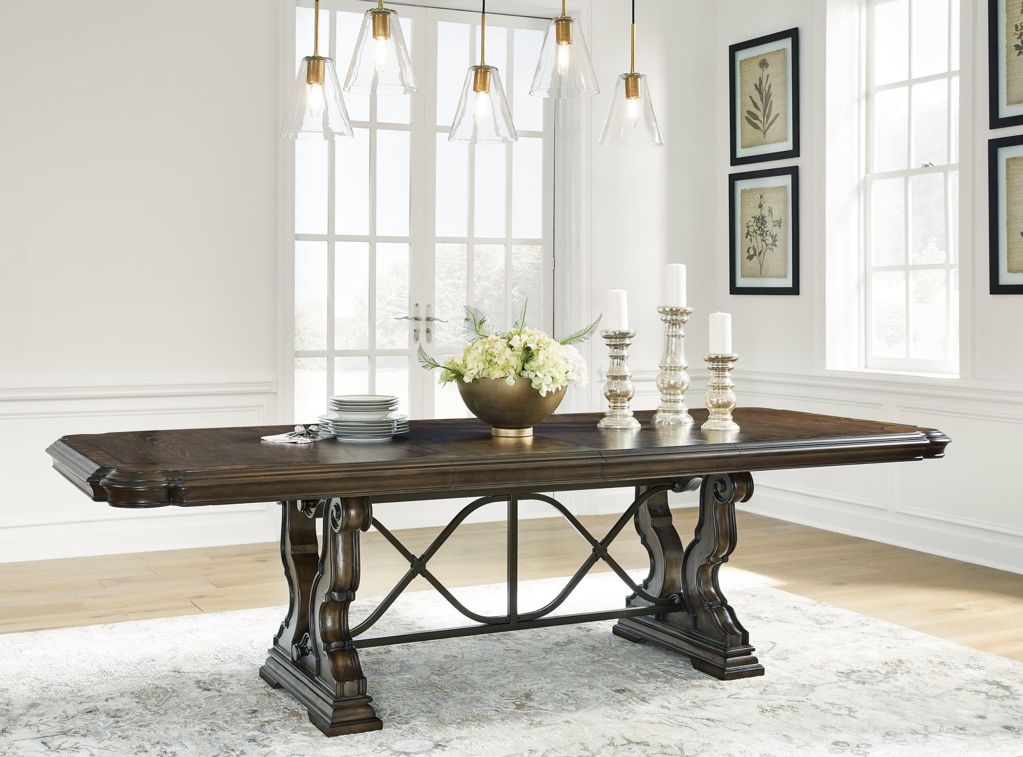 Maylee Dark Brown Dining Extension Table - Image 1