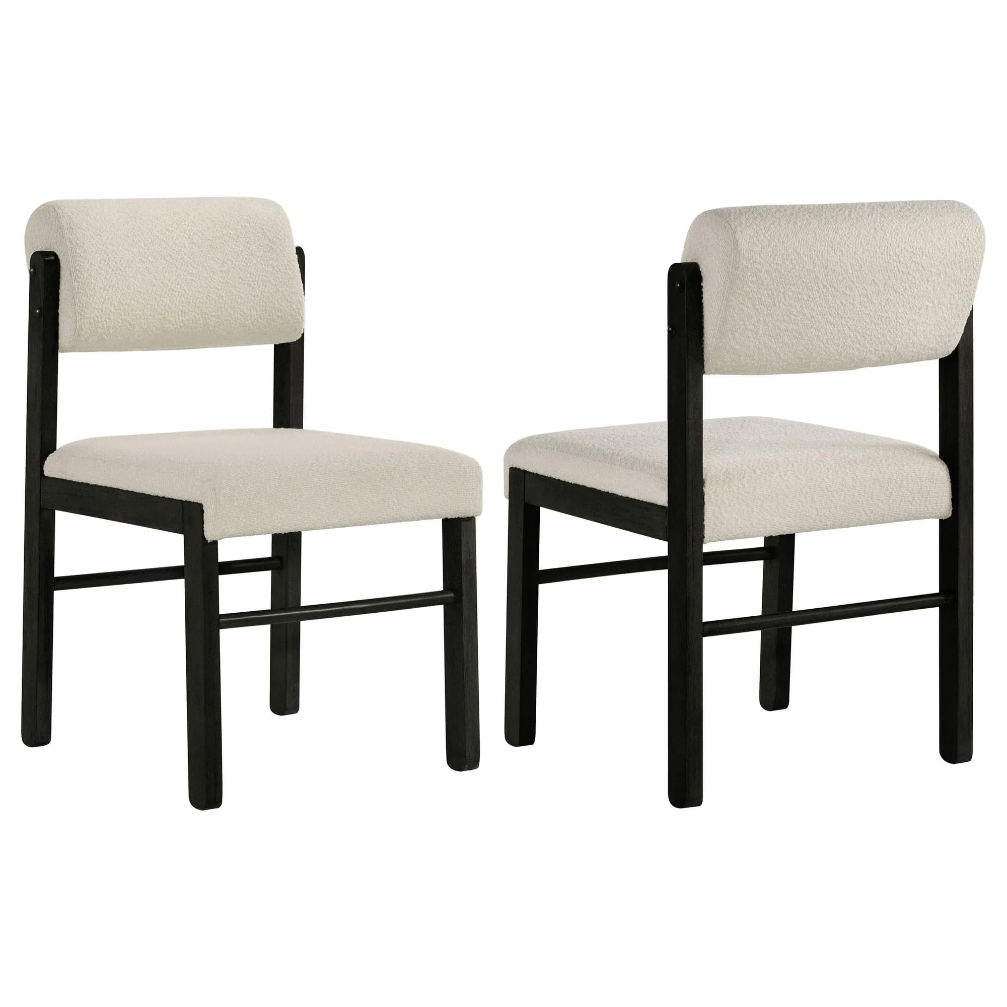 Kehoe Upholstered Dining Side Chair Cream and Black (Set of 2)