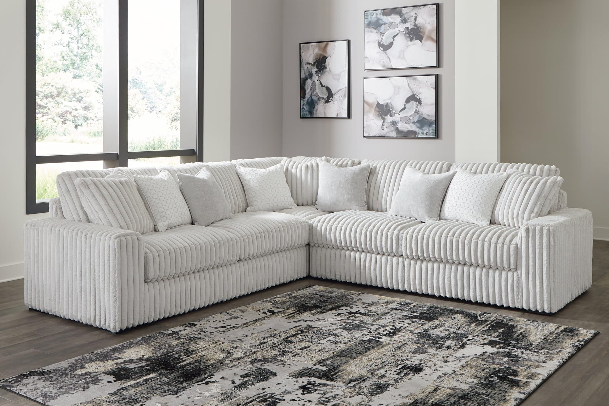 Stupendous Alloy Velvet 3-Piece Sectional - Image 1