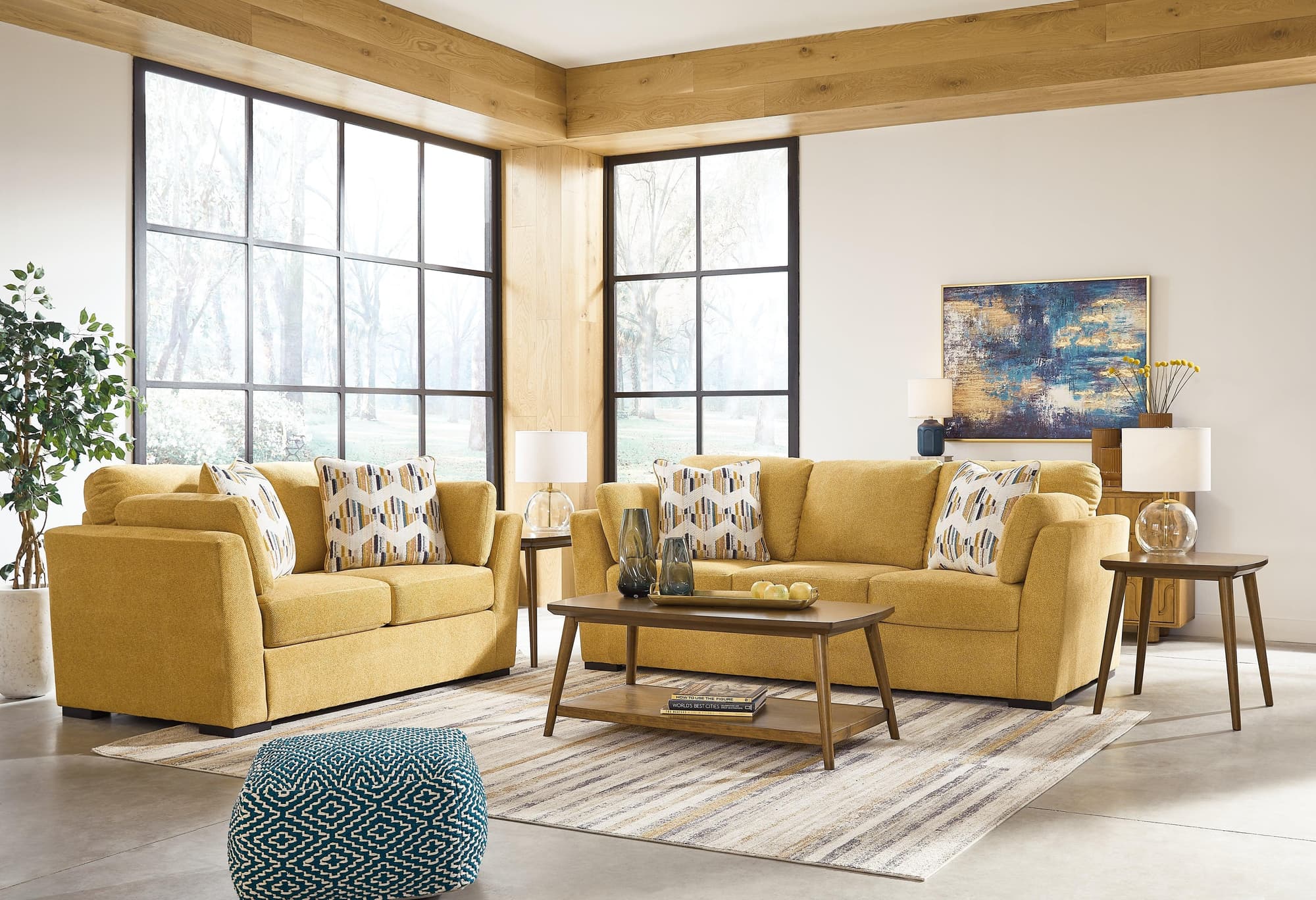 Keerwick Sunflower Sofa And Loveseat - Image 1