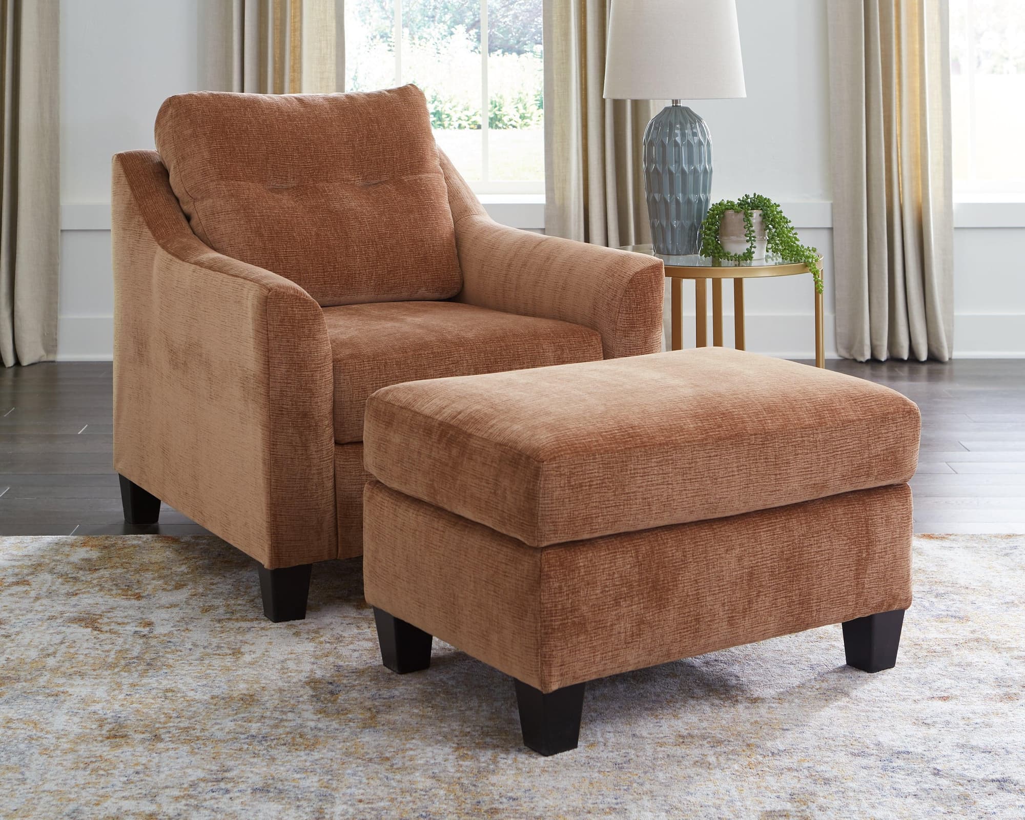 Amity Clay Bay Chair And Ottoman - Image 1