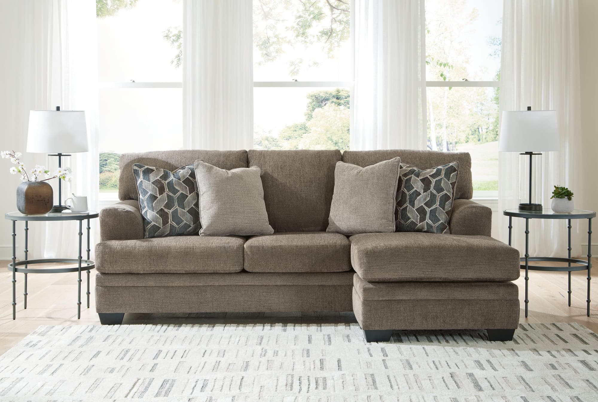 Stonemeade Nutmeg Chenille Sofa Chaise