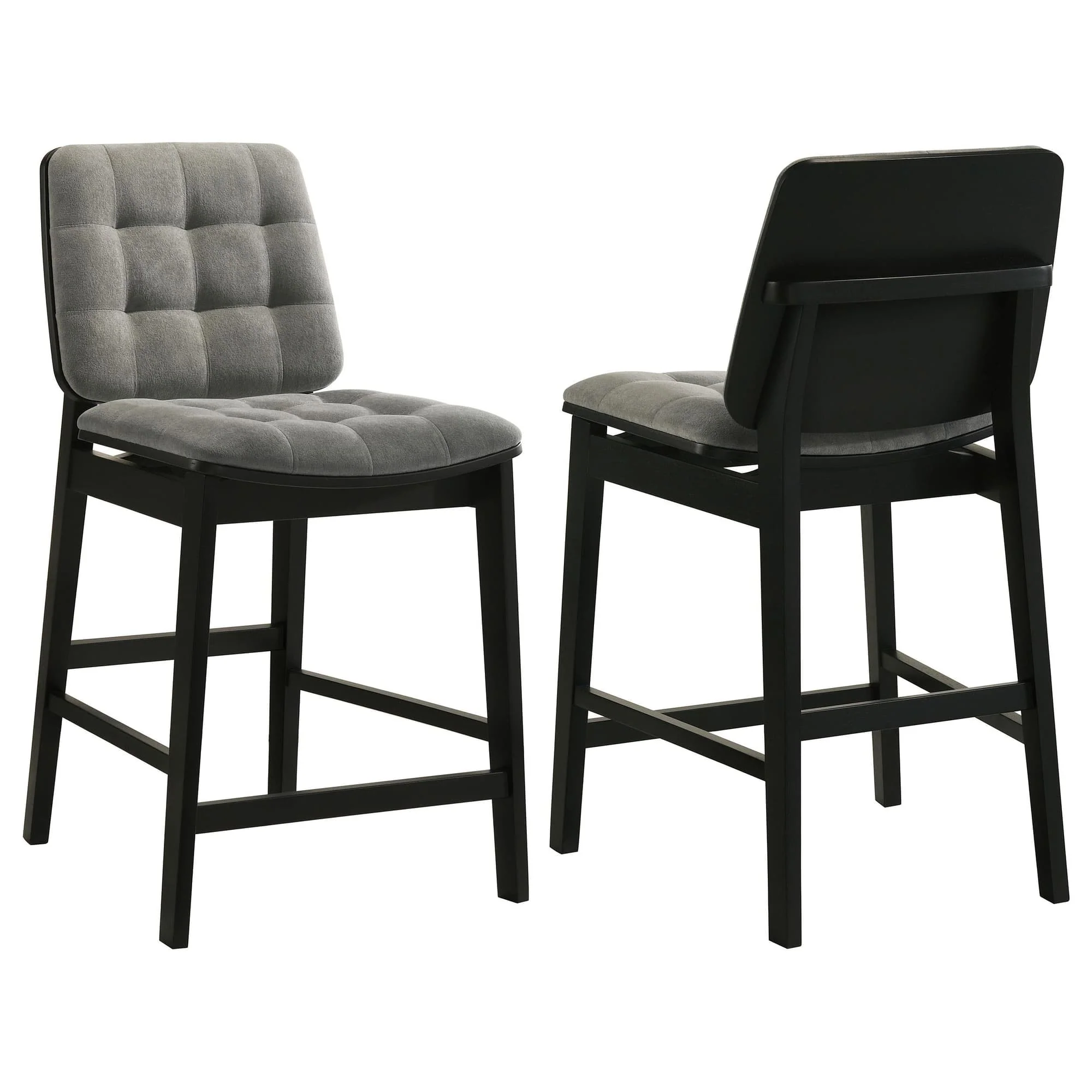 Redbridge Velvet Upholstered Counter Chair Grey and Black (Set of 2)