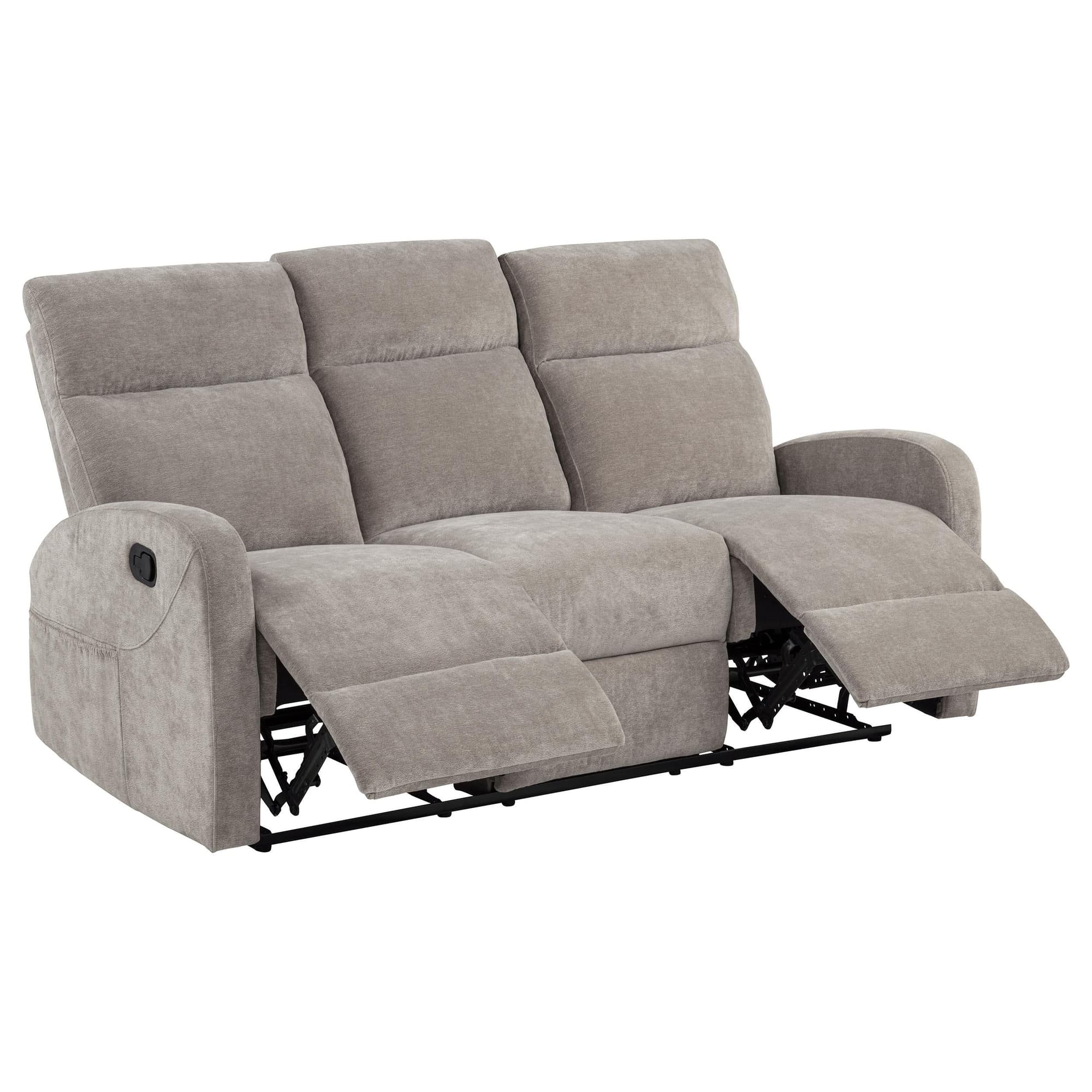 Hamilton Chenille Upholstered Manual Reclining Sofa Sand