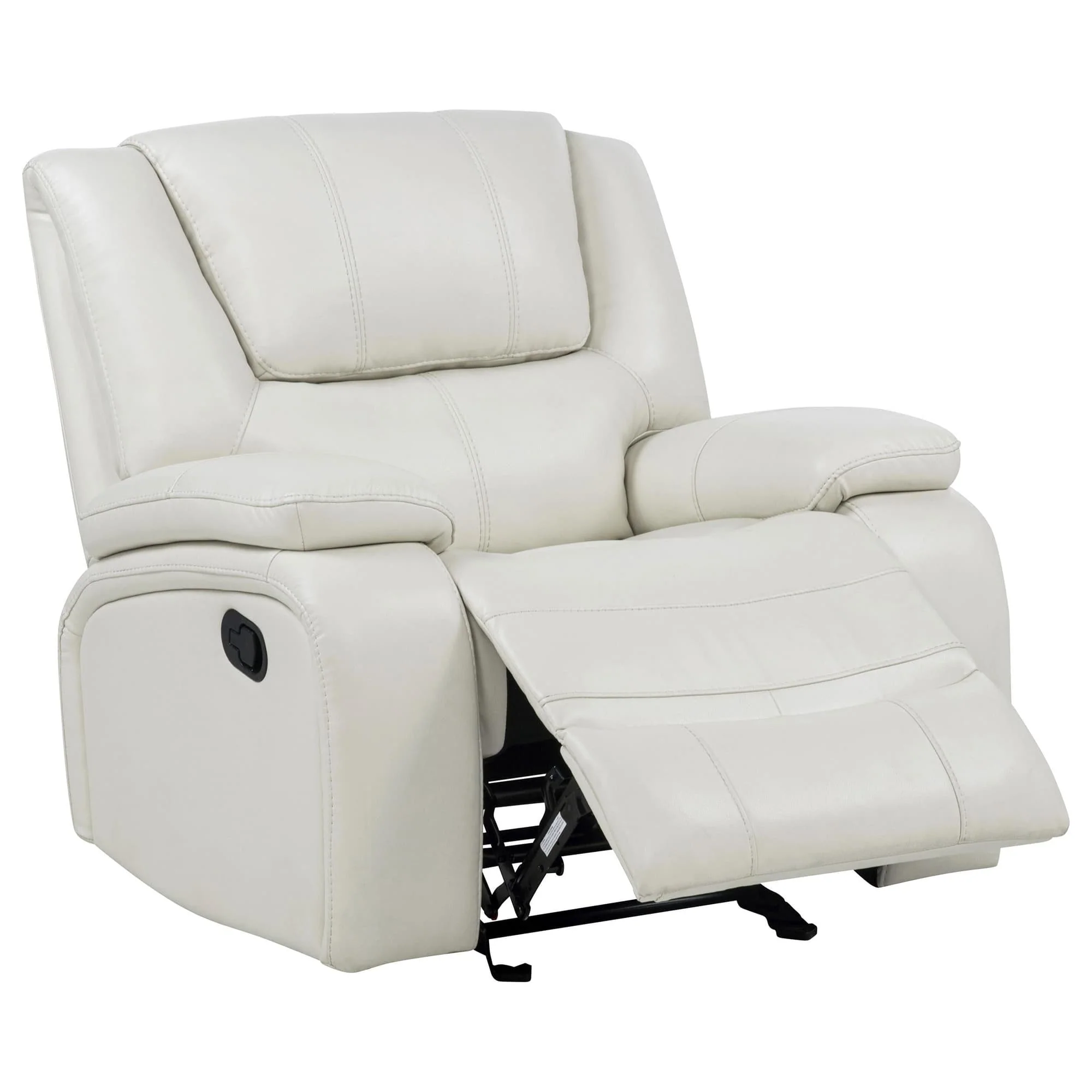 Camila Upholstered Glider Recliner Chair White