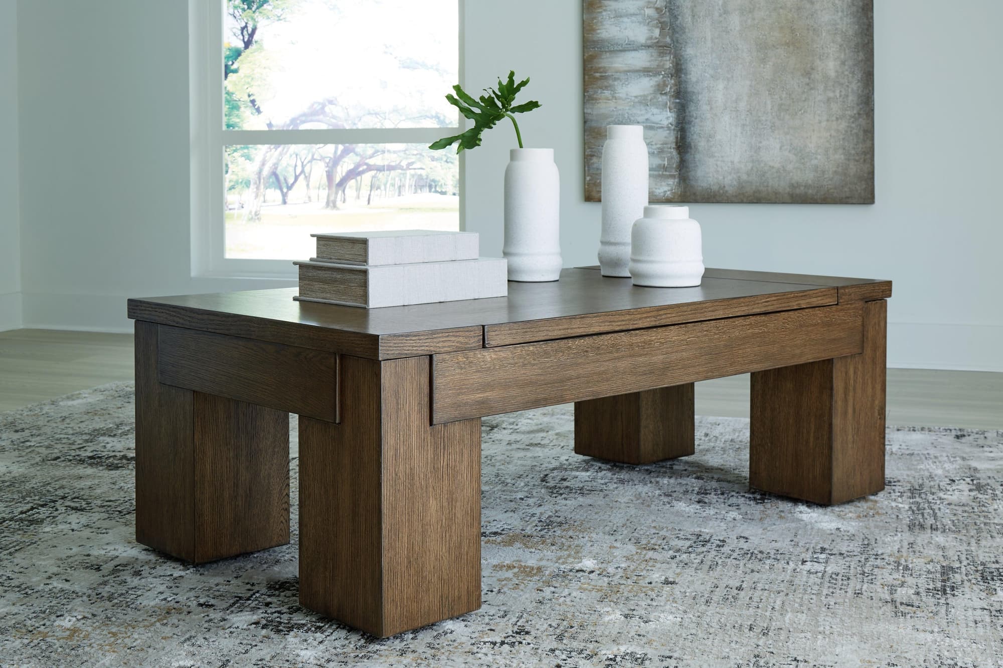 Rosswain Warm Brown Lift-top Coffee Table