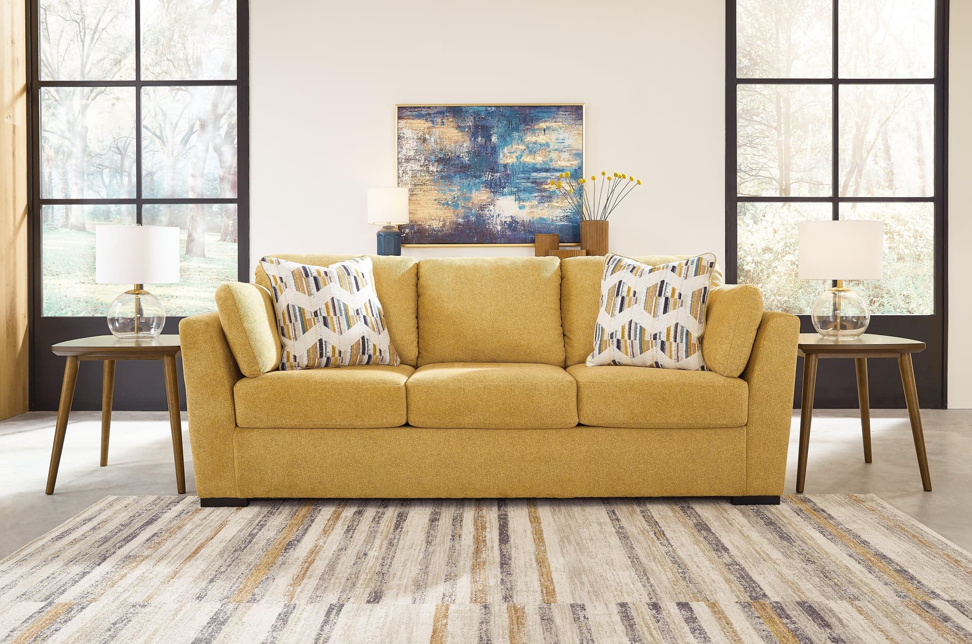 Keerwick Sunflower Chenille Sofa - Image 1
