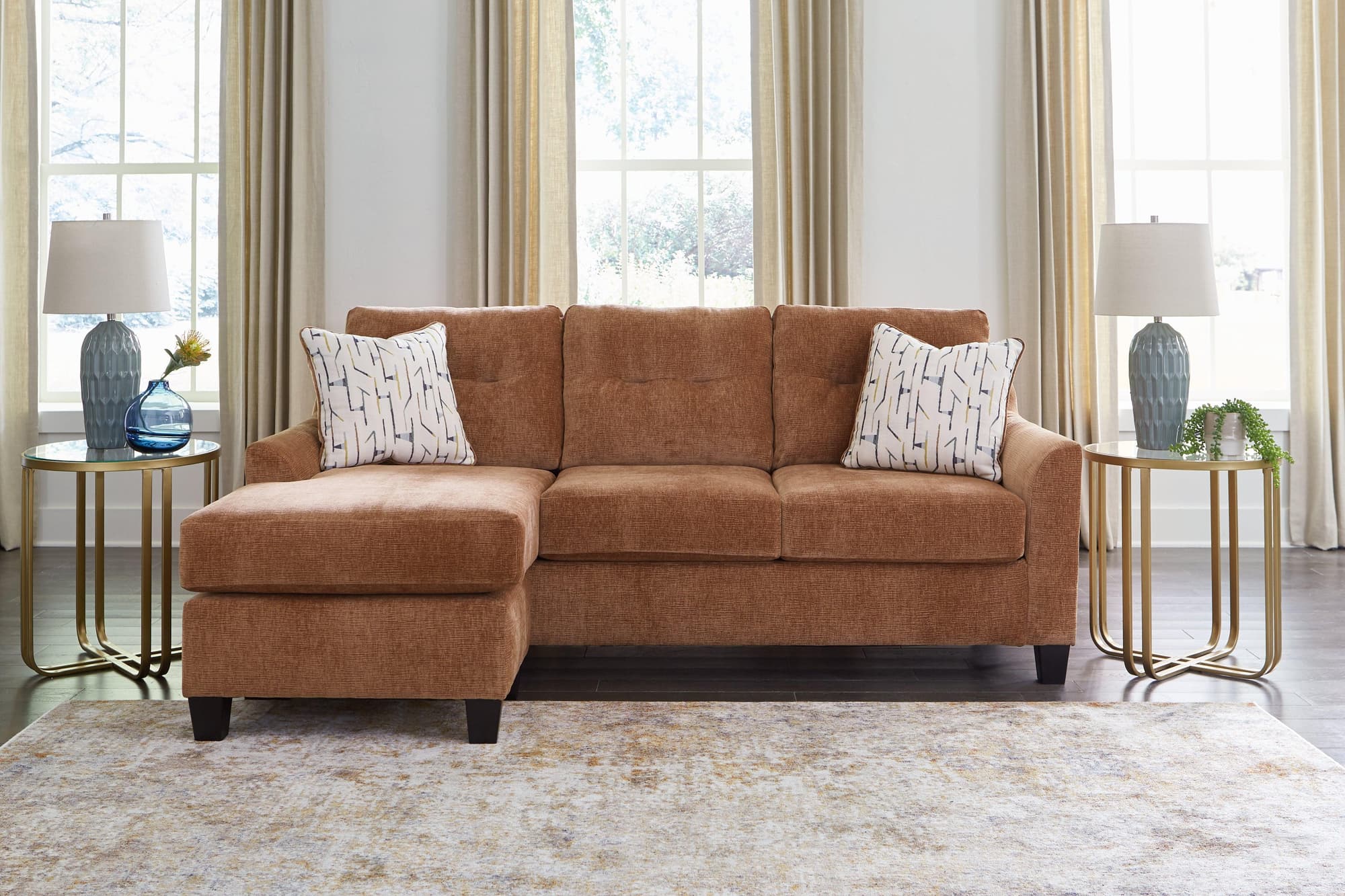 Amity Bay Clay Chenille Sofa Chaise