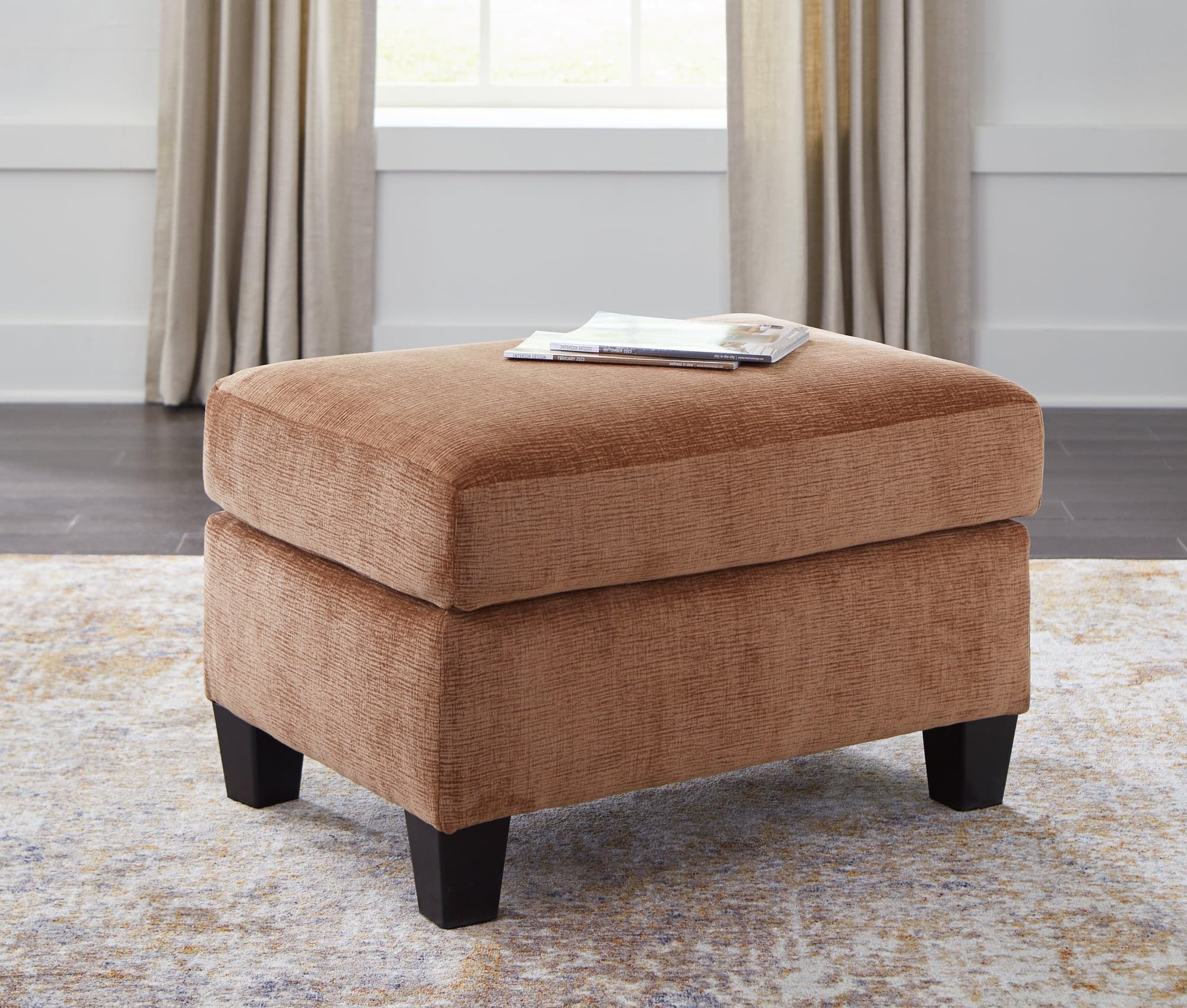 Amity Bay Clay Chenille Ottoman