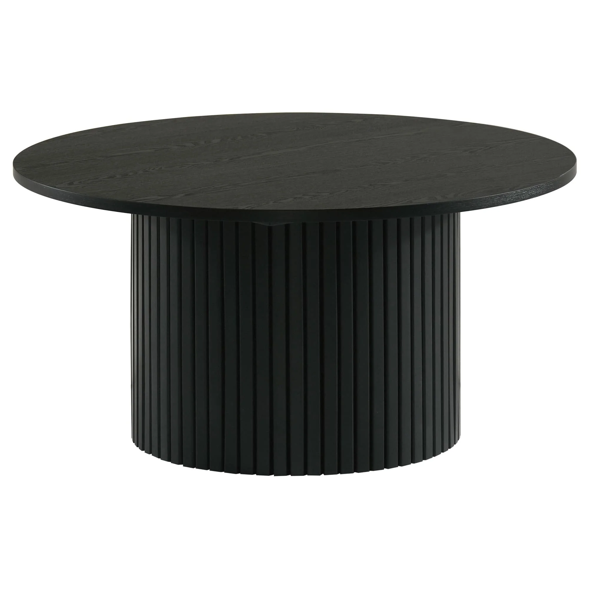 Hamlyn Round Fluted Occasional Cocktail Coffee Table Black - Image 1