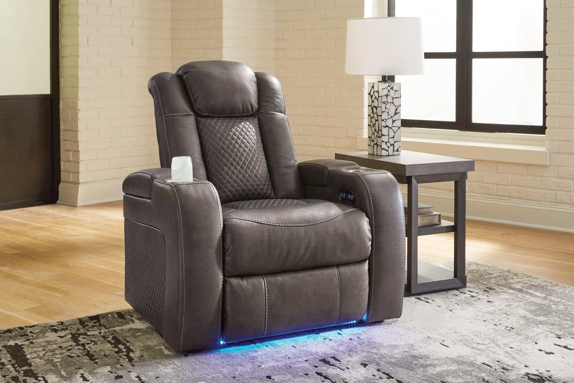 Fyne-dyme Shadow Faux Leather Power Recliner - Image 1