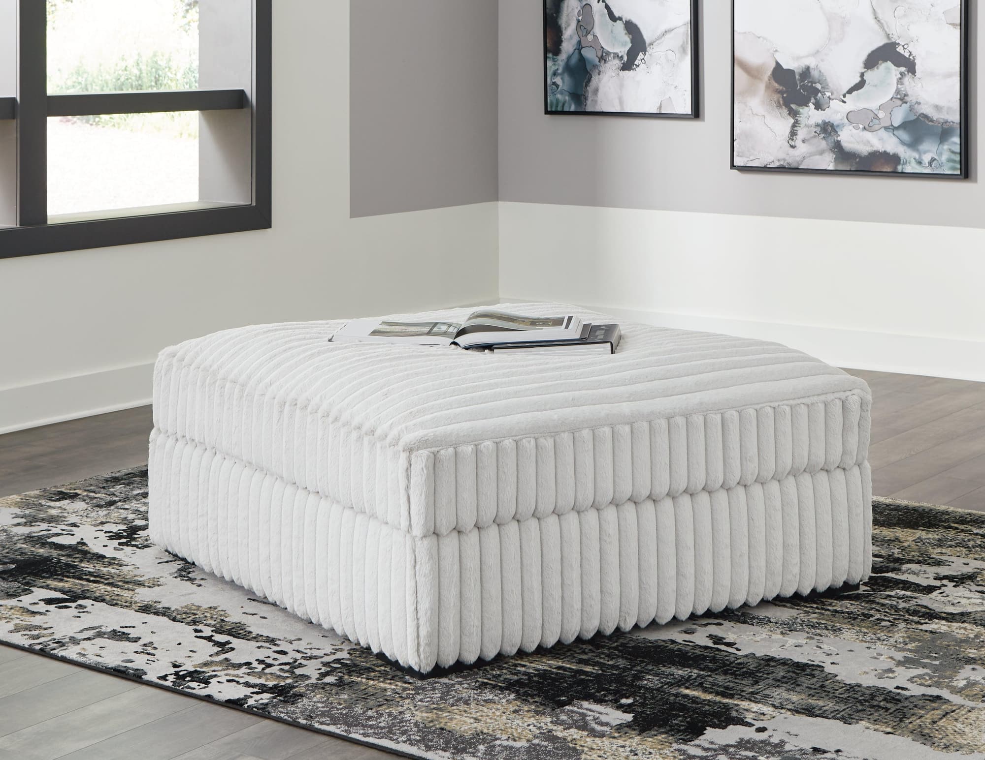 Stupendous Alloy Velvet Oversized Accent Ottoman - Image 1