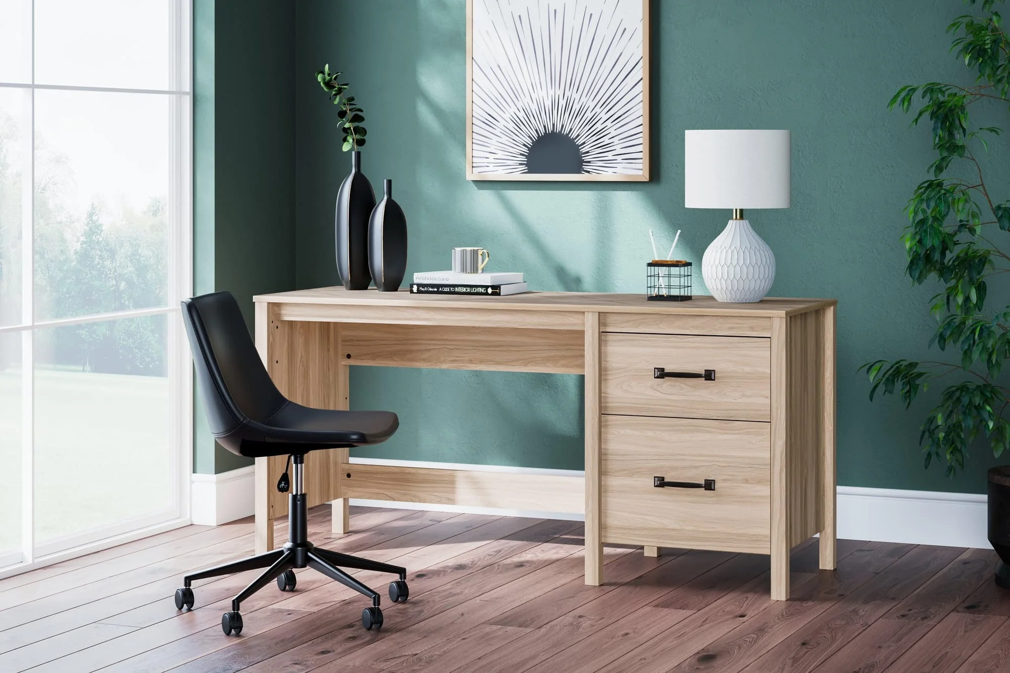Battelle Tan 60″ Home Office Desk