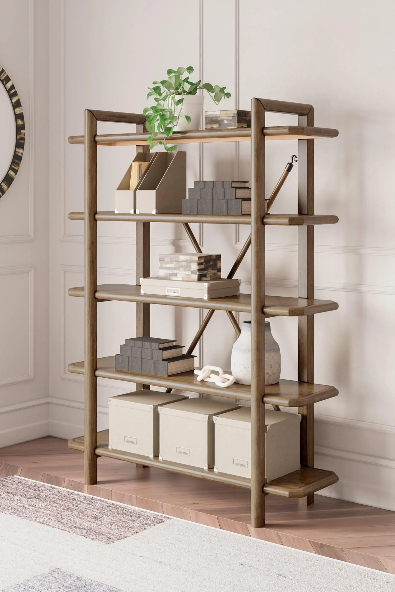 Roanhowe Brown 71″ Bookcase