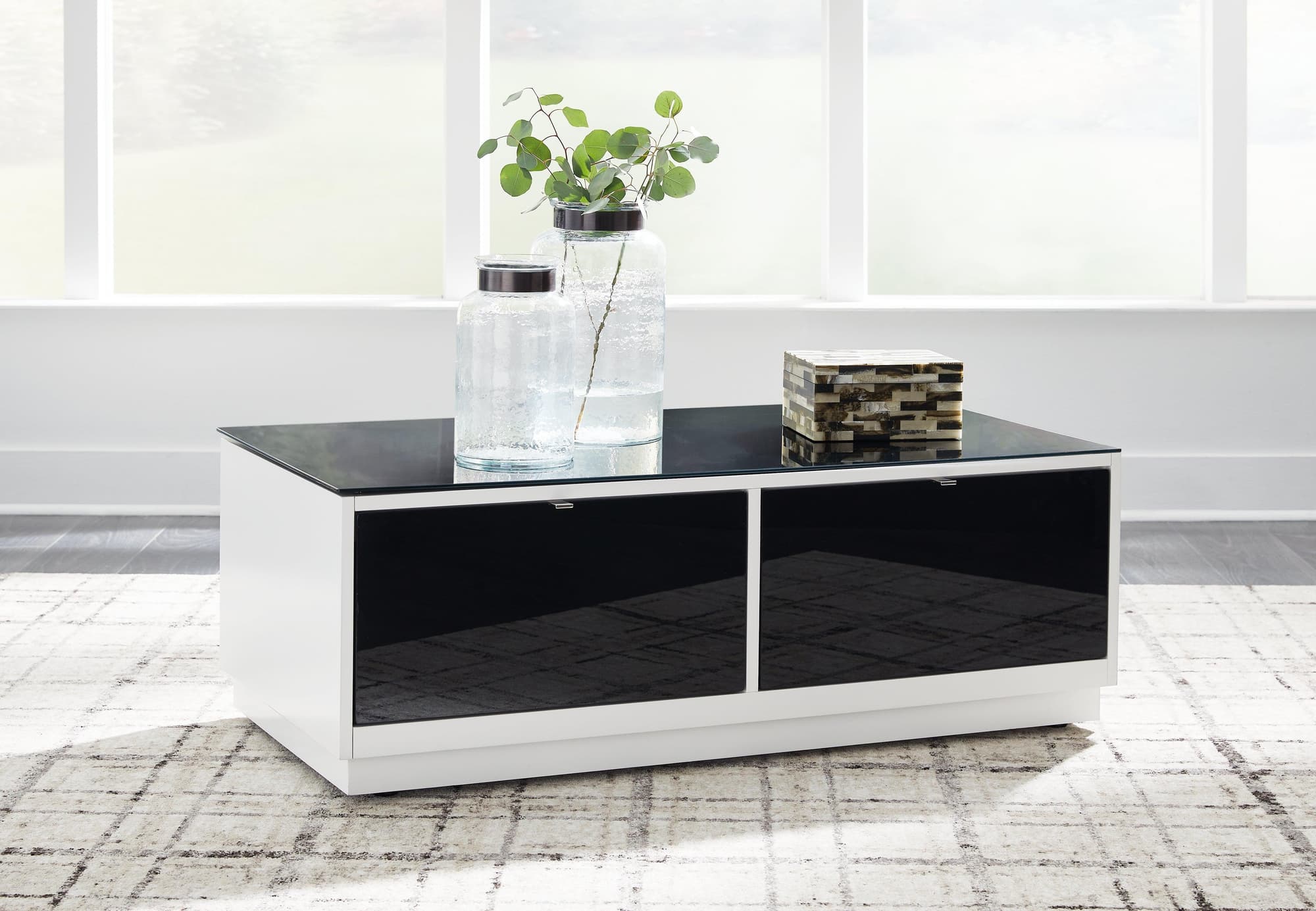 Gardoni White Black Coffee Table - Image 1