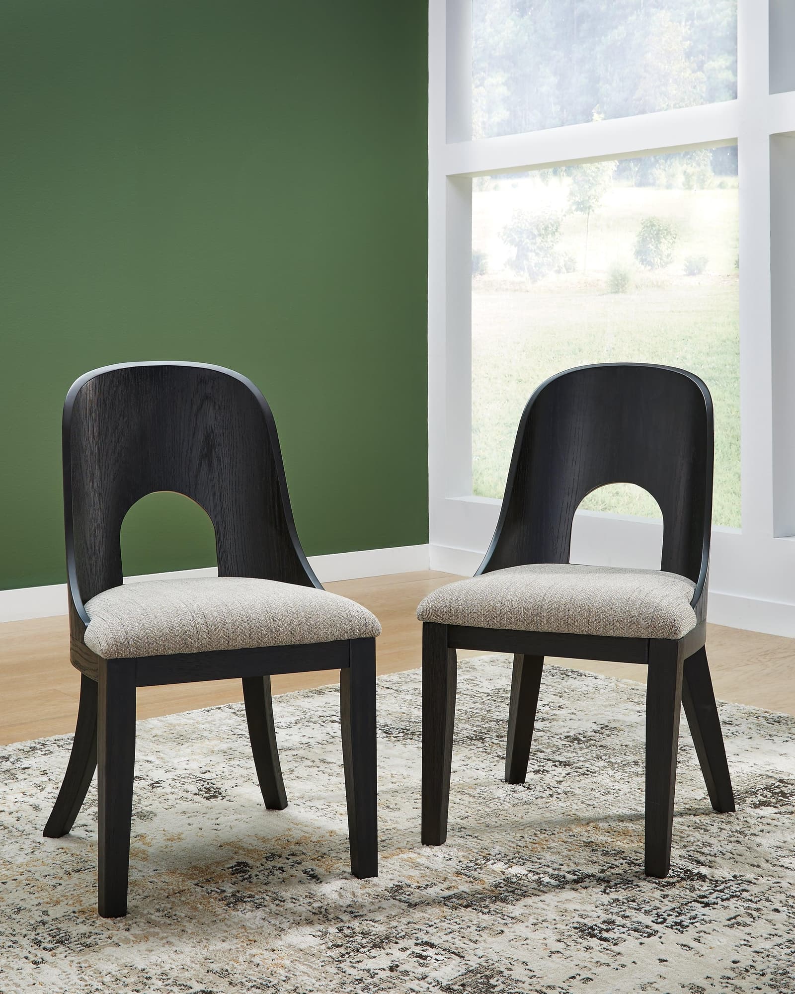 Rowanbeck Gray Black Dining Chair - Image 1