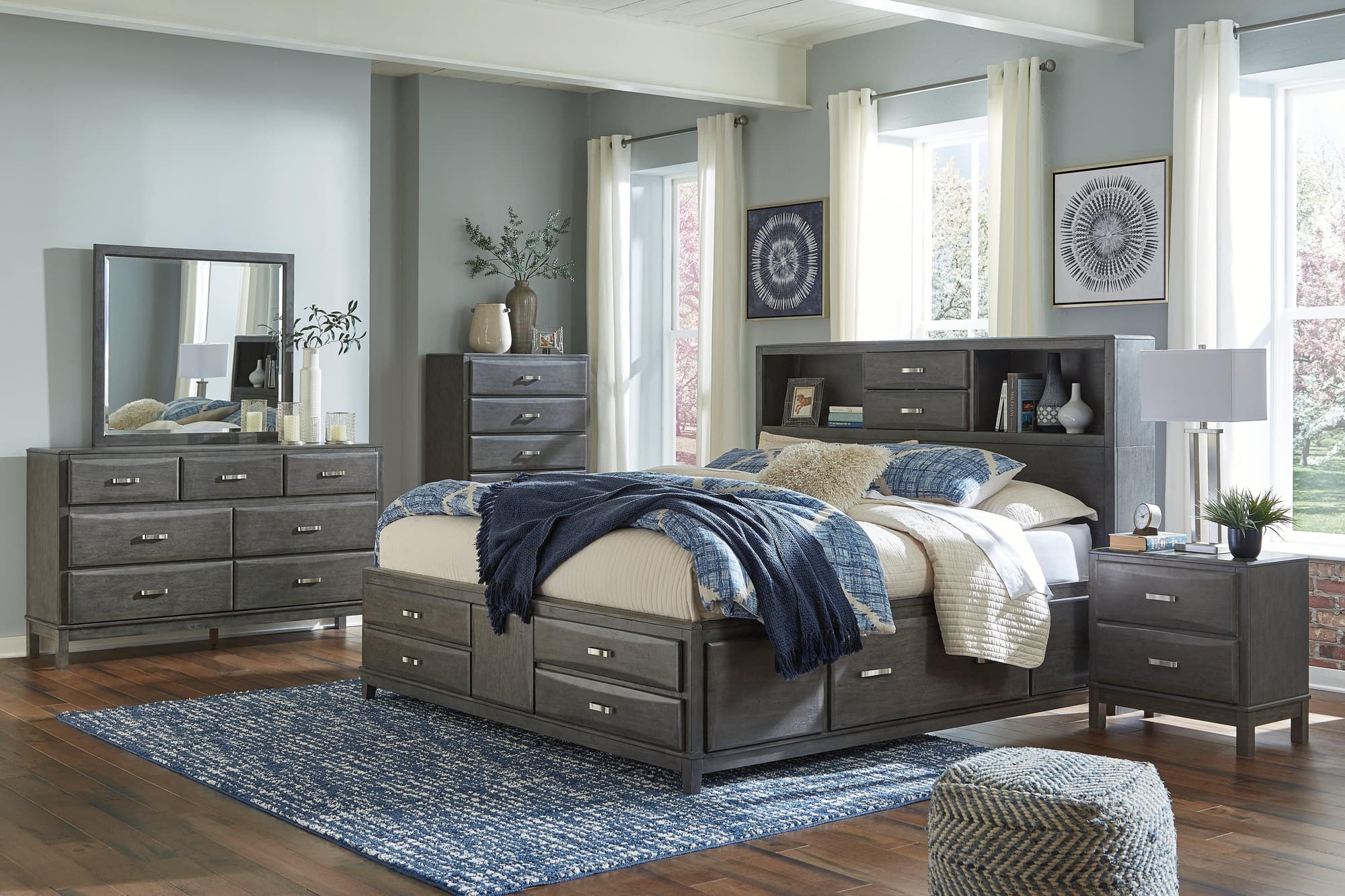 Caitbrook Gray 8 Storage Bedroom Set - Image 1