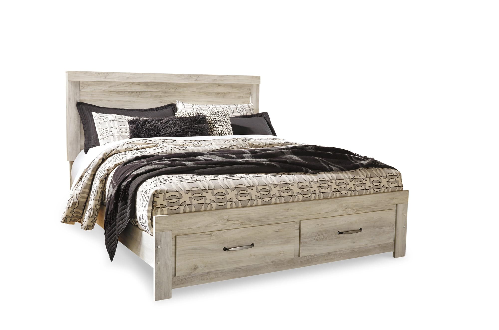 Bellaby Whitewash Platform 2 Storage Bedroom Set - Image 1