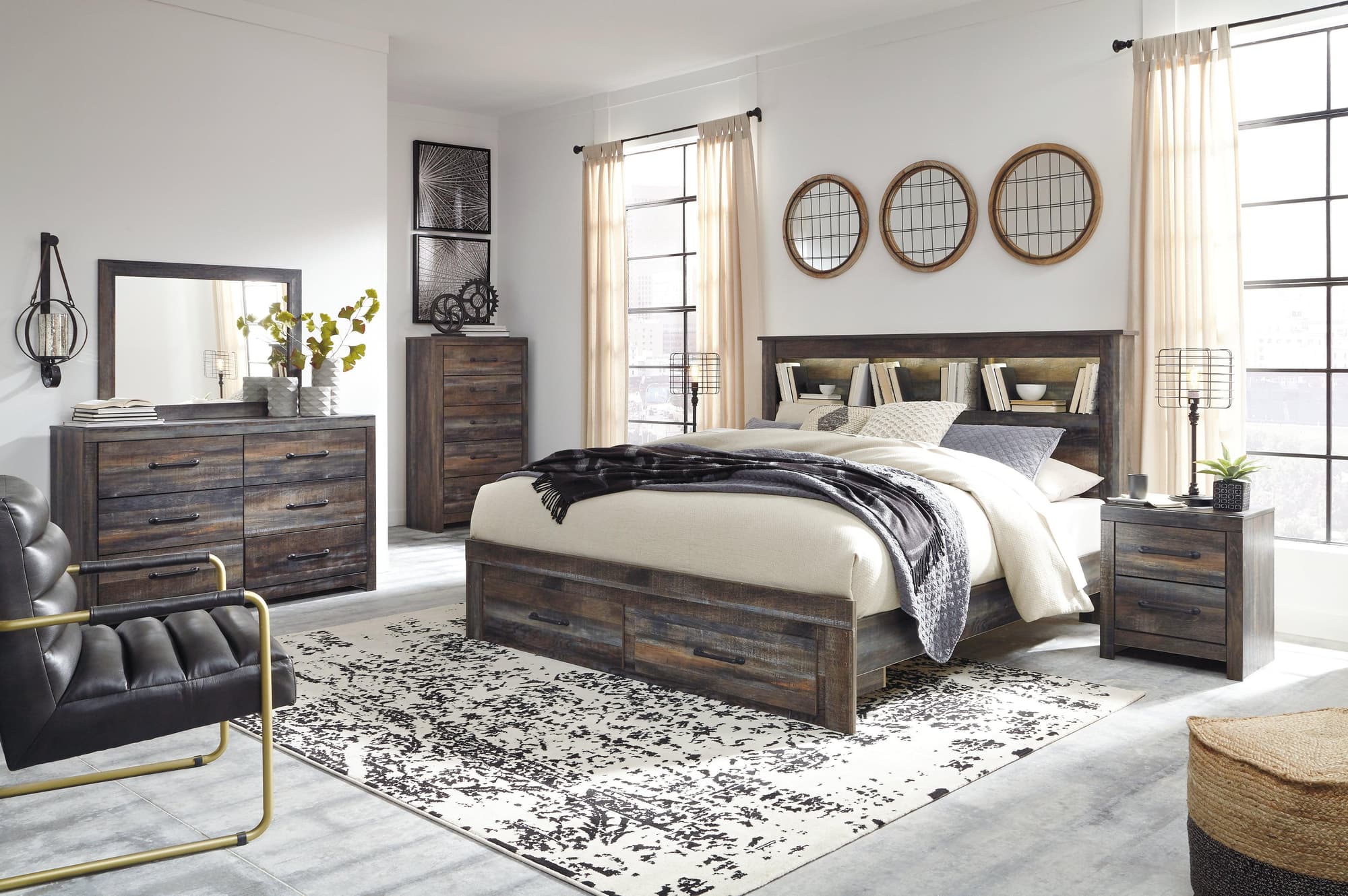 Drystan Multi Bookcase 2 Storage Bedroom Set - Image 1