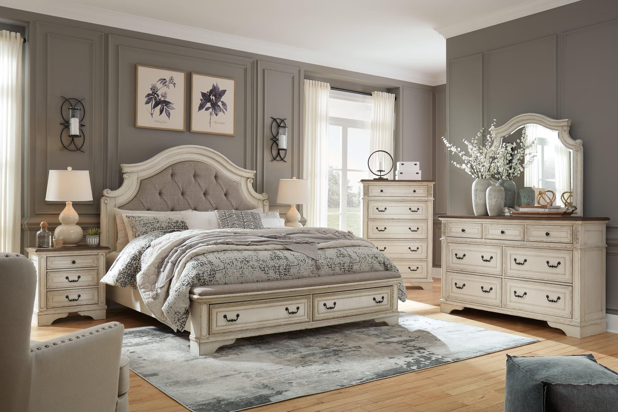 Realyn Two-Tone Upholstered Bedroom Set - Image 1