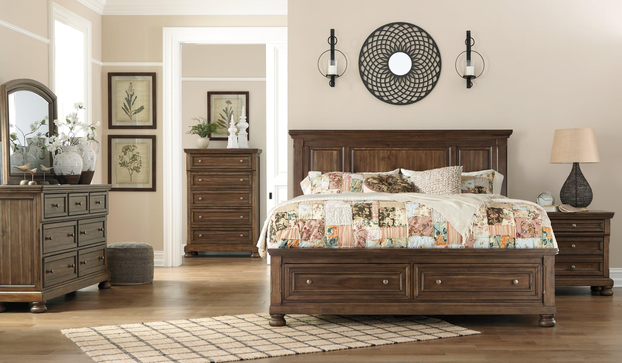 Flynnter Medium Brown Panel Bedroom Set - Image 1