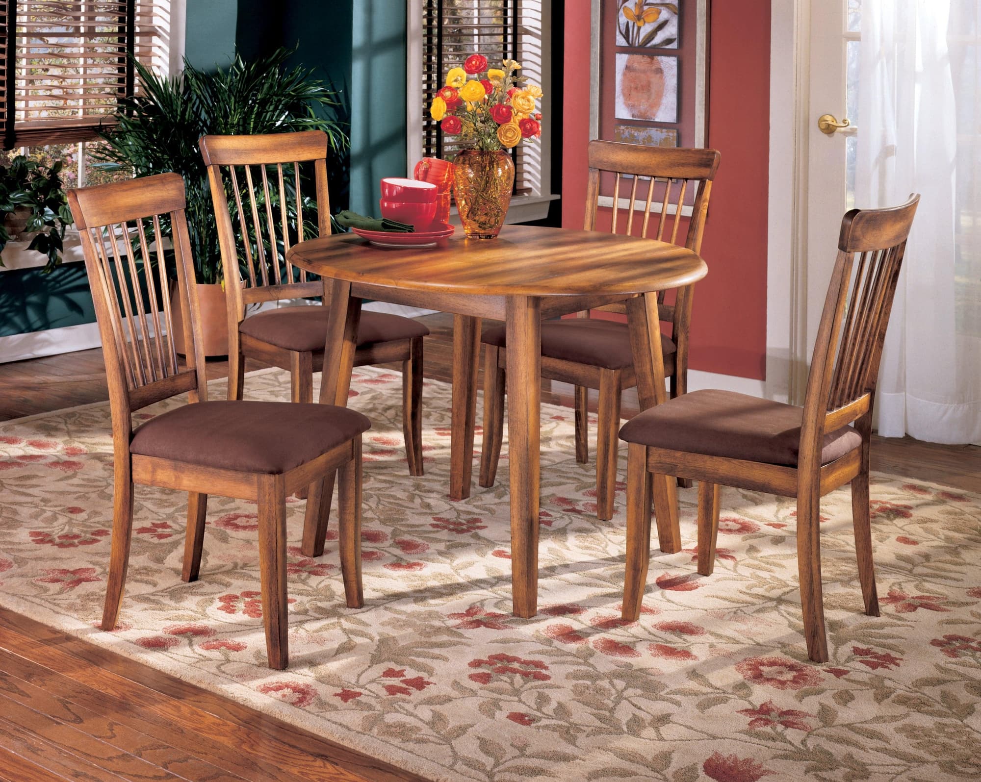 Berringer Rustic Brown Circle Dining Room Set - Image 1