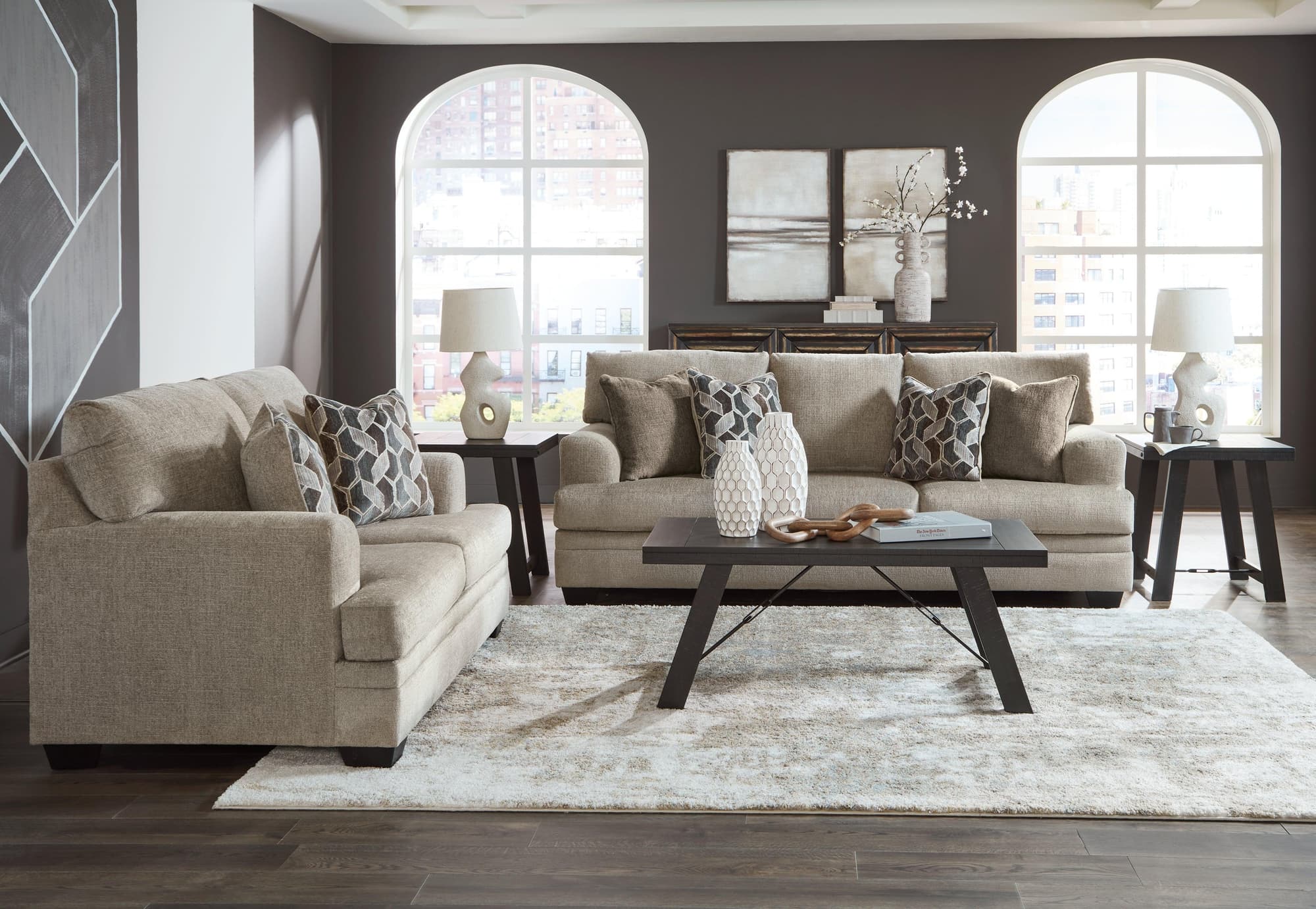 Stonemeade Taupe Sofa And Loveseat - Image 1