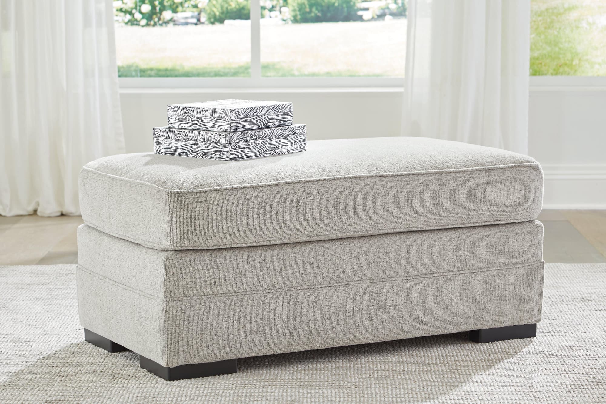 Eastonbridge Shadow Chenille Ottoman - Image 1