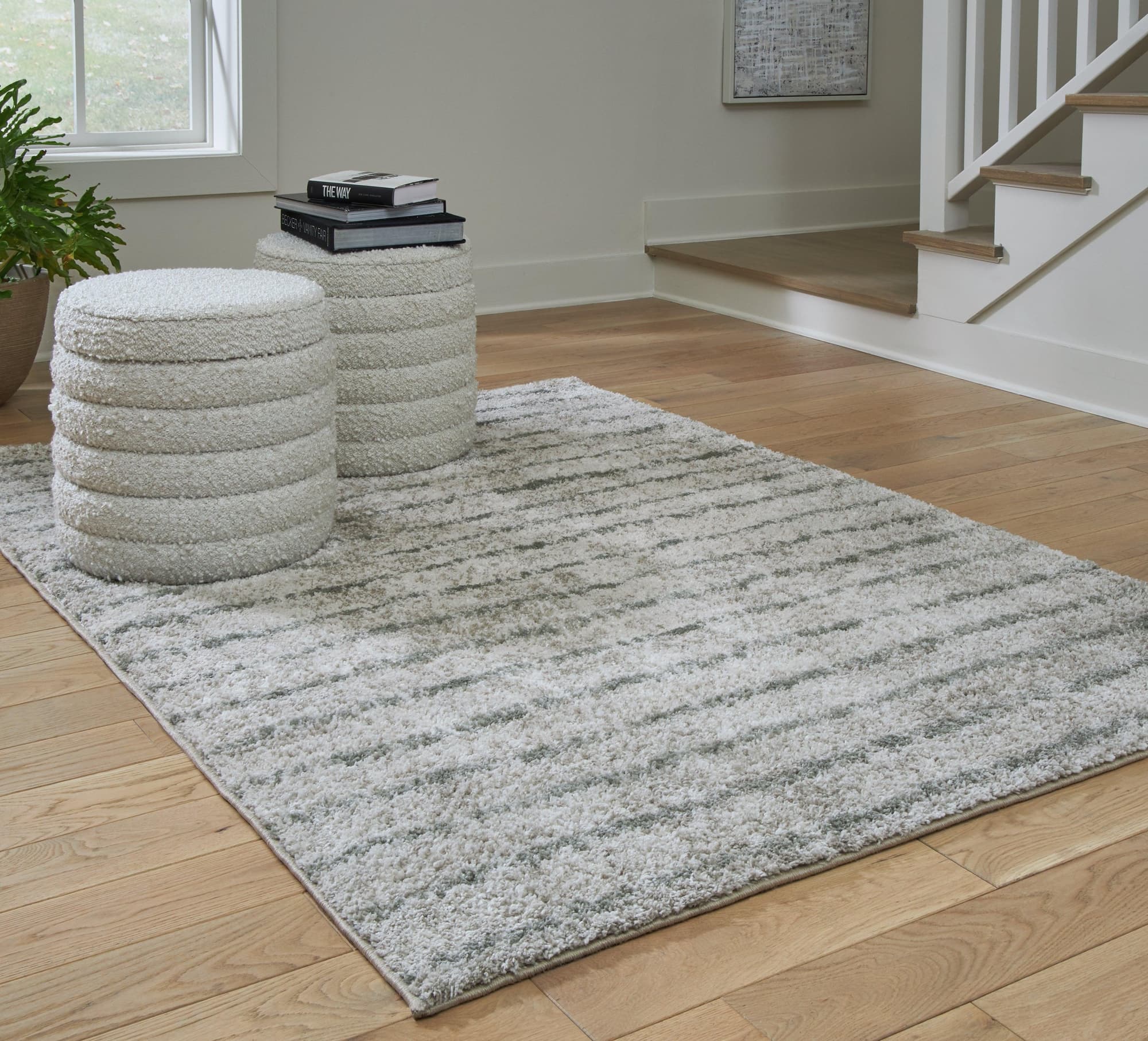 Laddway Cream Green Medium Rug - Image 1