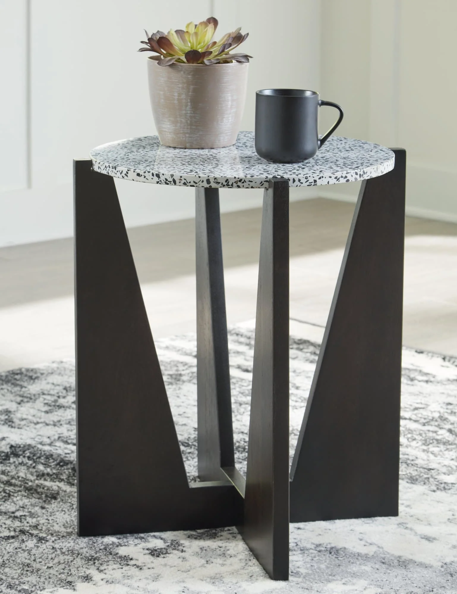 Tellrich Black White Accent Table