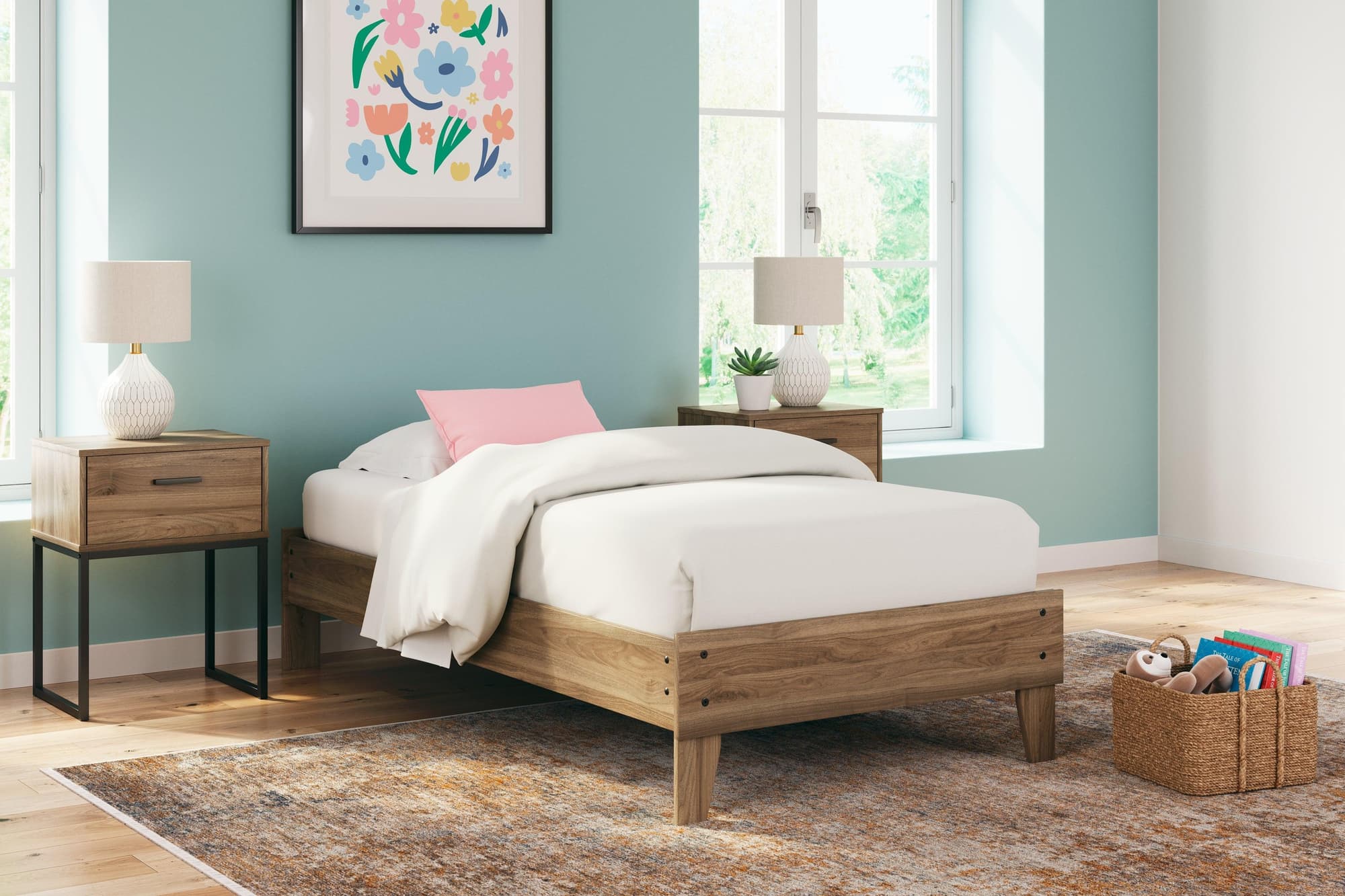 Deanlow Honey Twin Platform Bed - Image 1