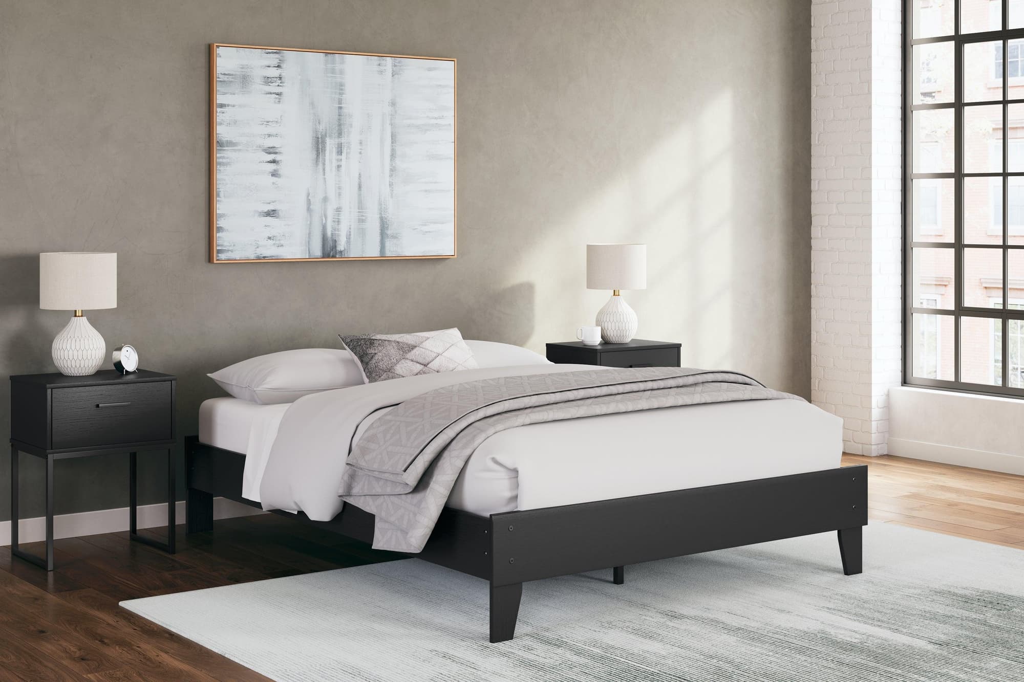 Socalle Black Queen Platform Bed - Image 1
