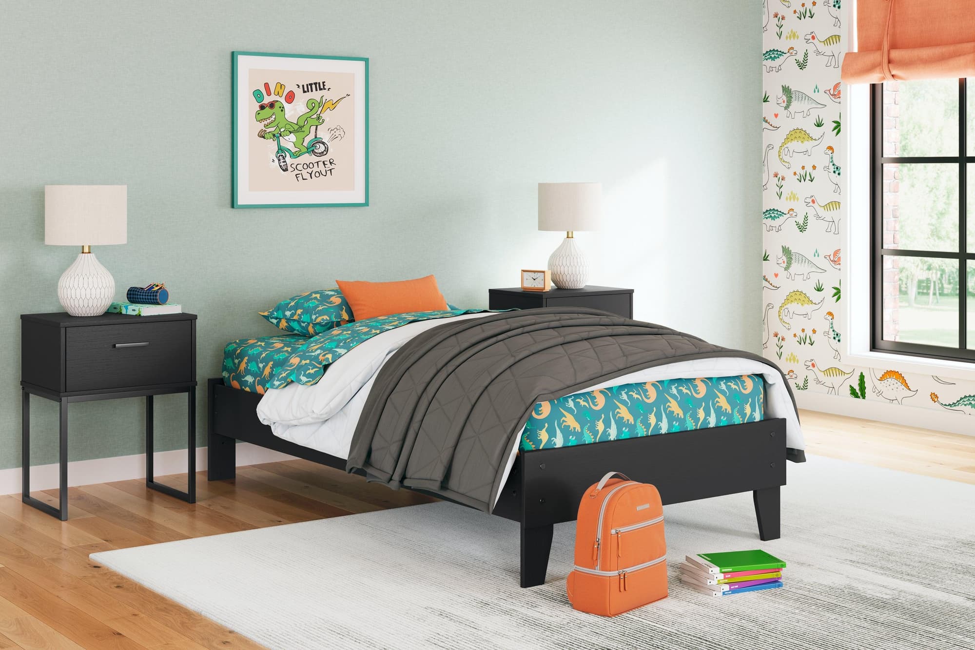 Socalle Black Twin Platform Bed - Image 1