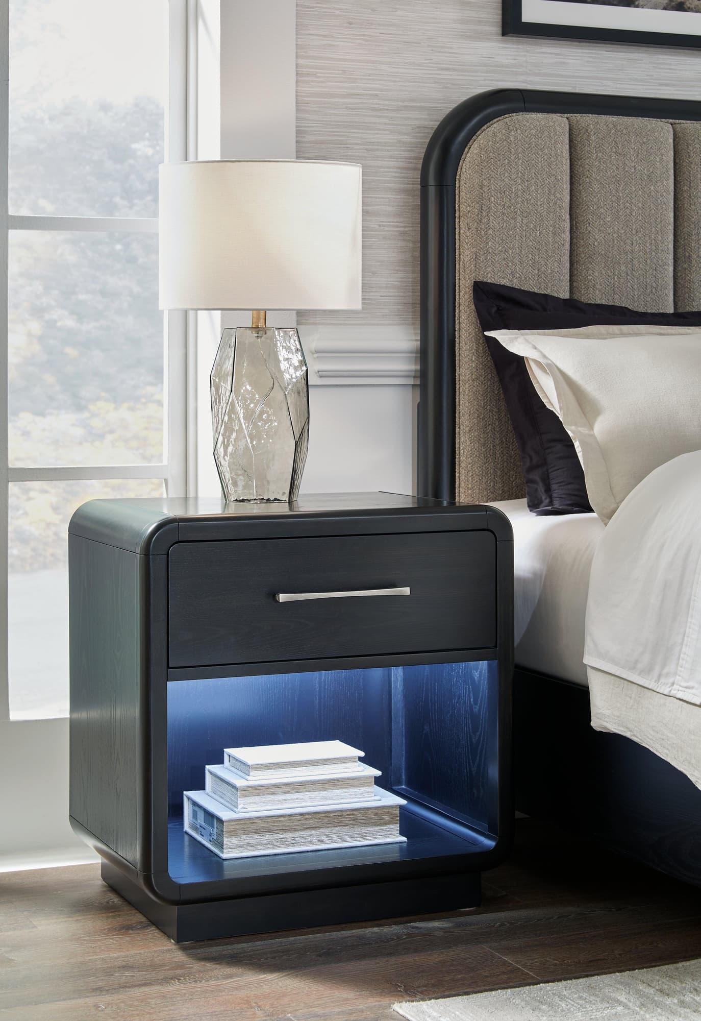 Rowanbeck Black Nightstand - Image 1