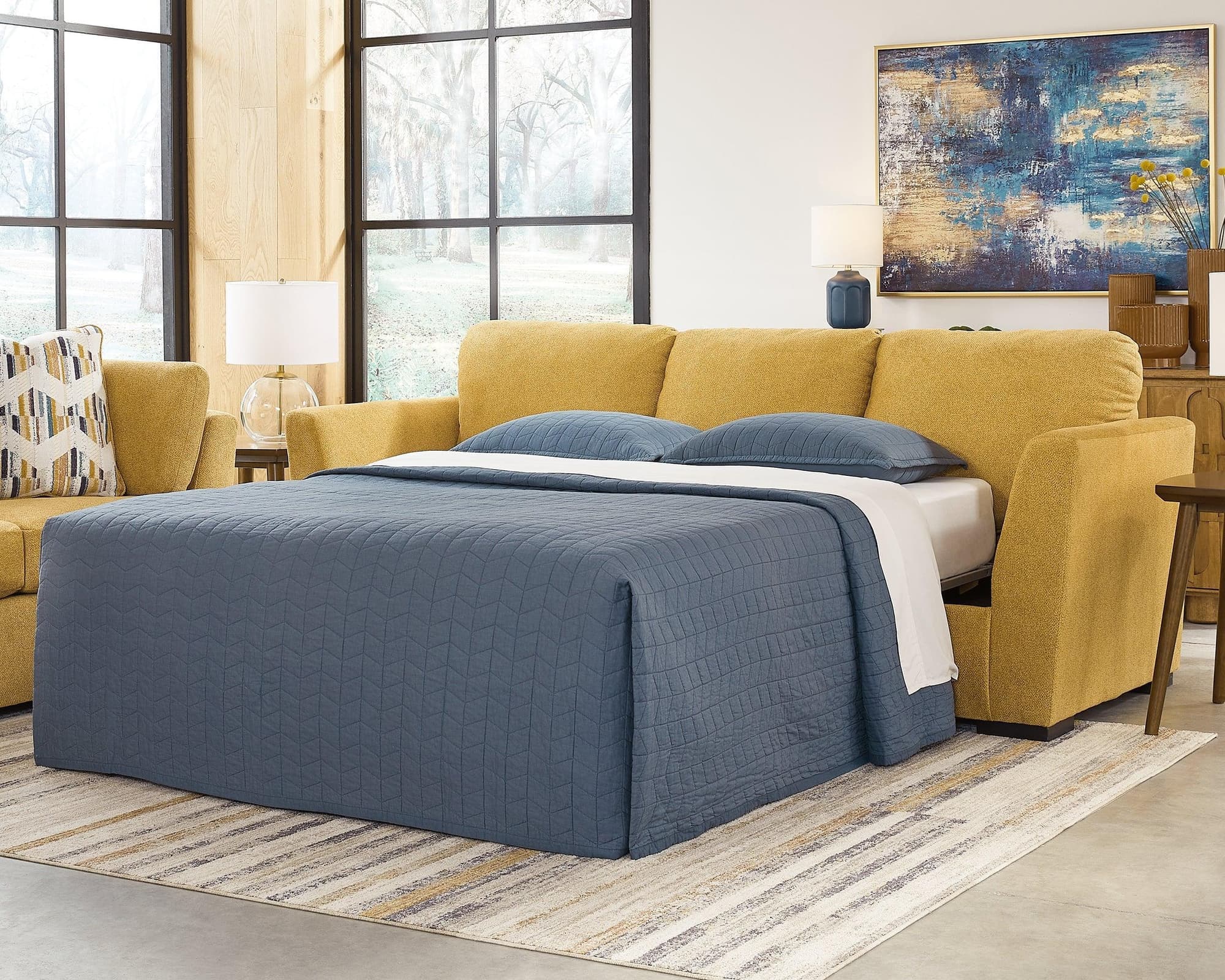 Keerwick Sunflower Chenille Queen Sofa Sleeper
