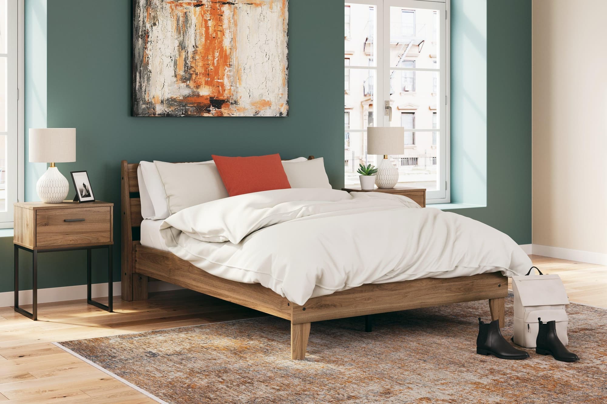 Deanlow Honey Full Platform Panel Bed - Image 1
