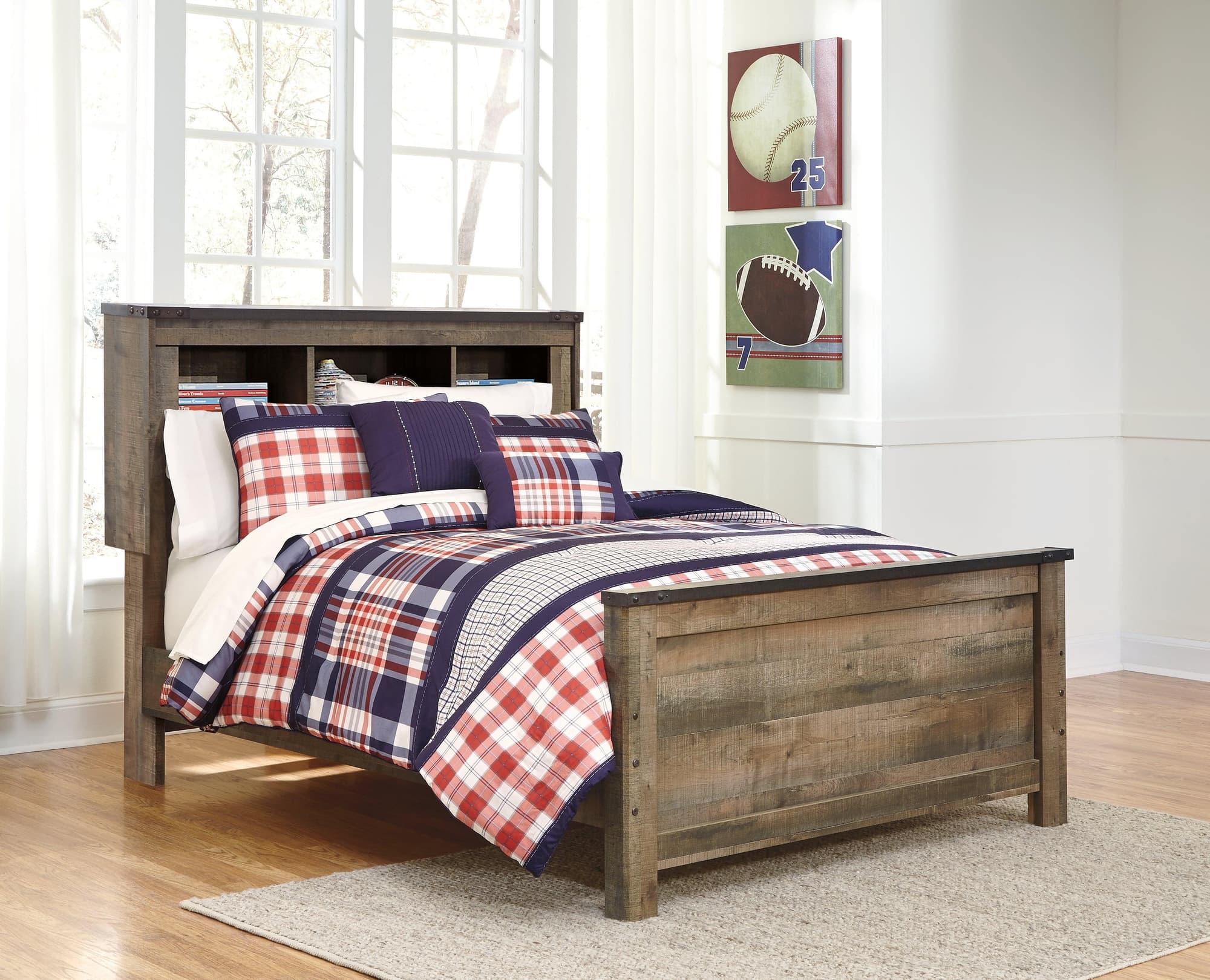 Trinell Brown Full Bookcase Panel Bed - Image 1