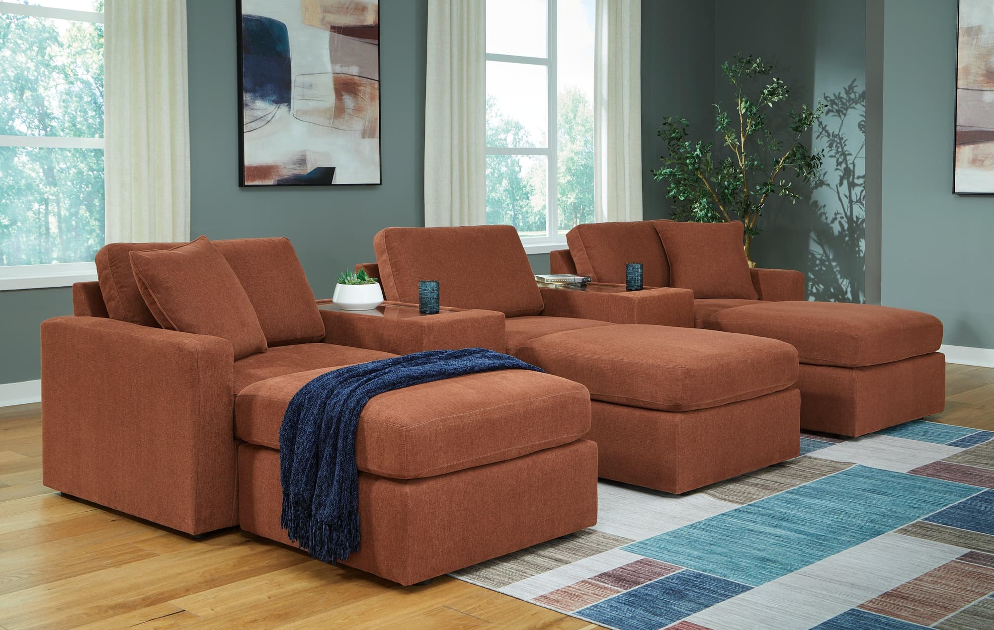Pillar Spice Peak 5-Piece Sectional With Ottoman - Image 1