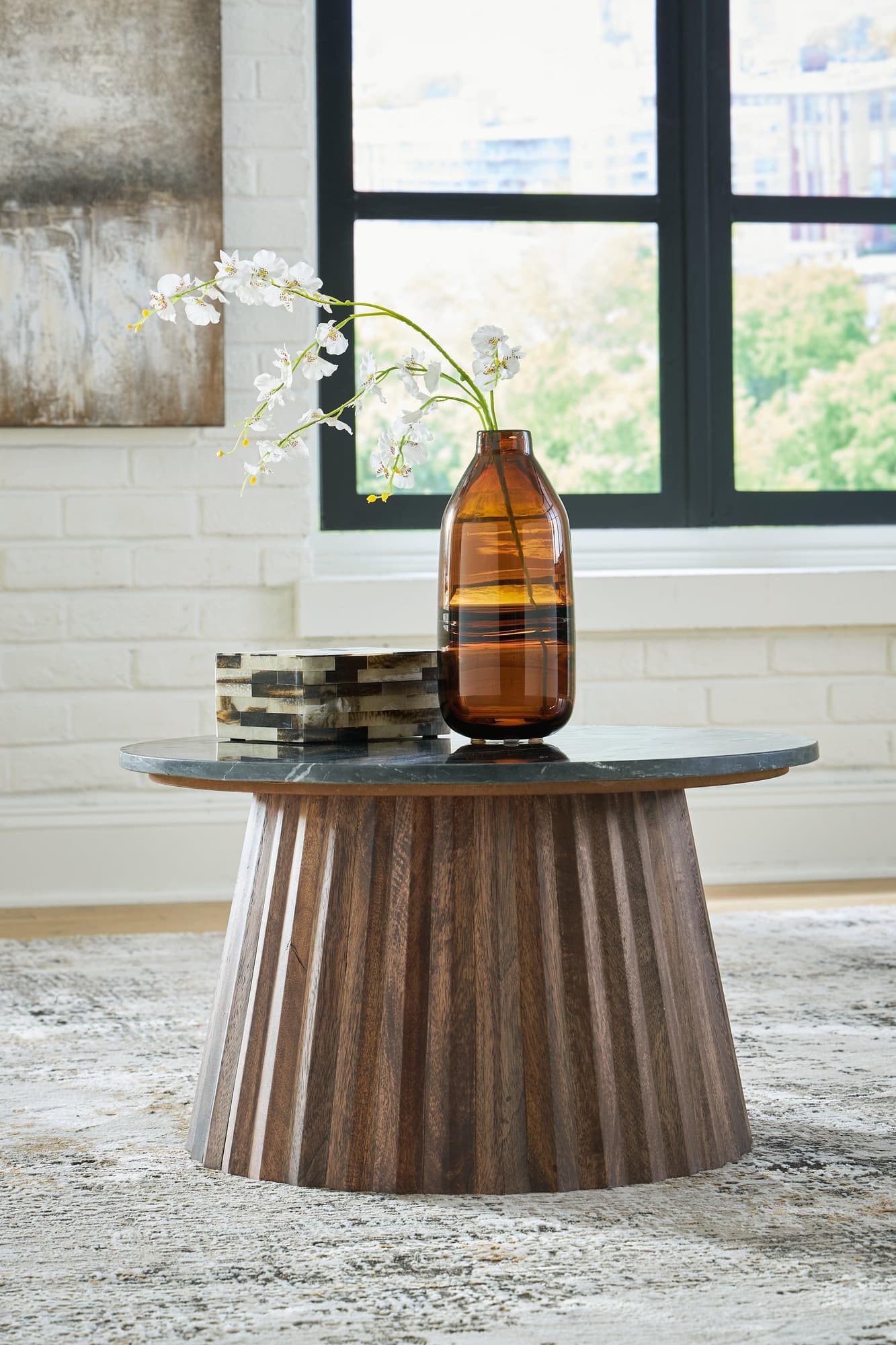 Ceilby Black Brown Accent Coffee Table