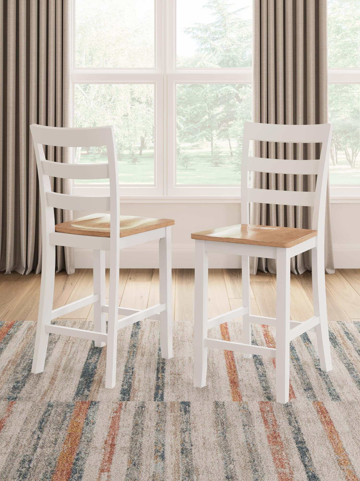 Gesthaven Natural White Counter Height Barstool - Image 1