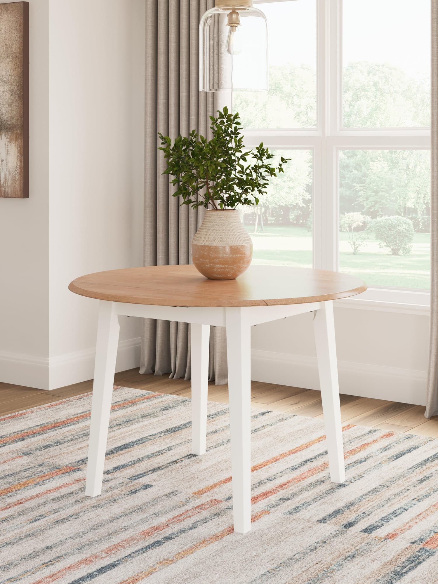 Gesthaven Natural White Dining Drop Leaf Table - Image 1