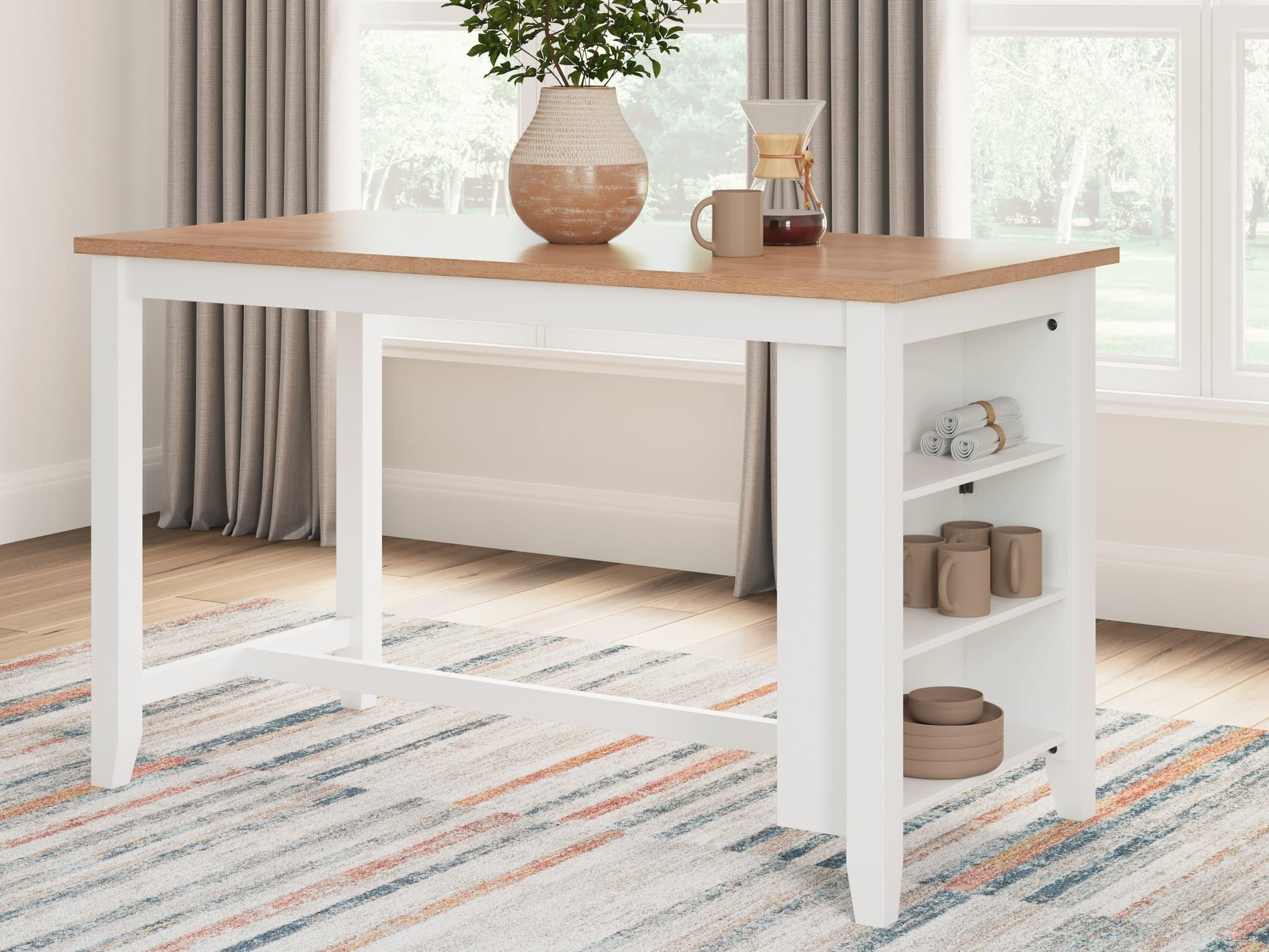 Gesthaven Natural White Counter Height Dining Table - Image 1