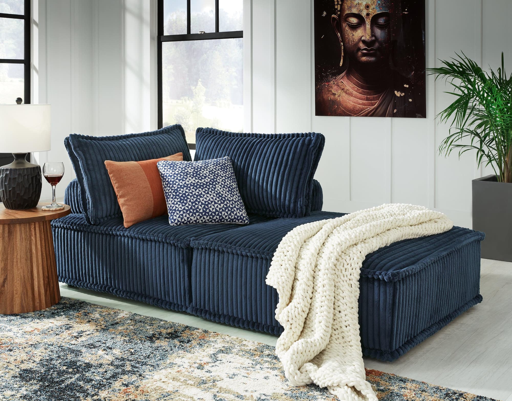 Bales Navy 2-Piece Modular Seating - Image 1