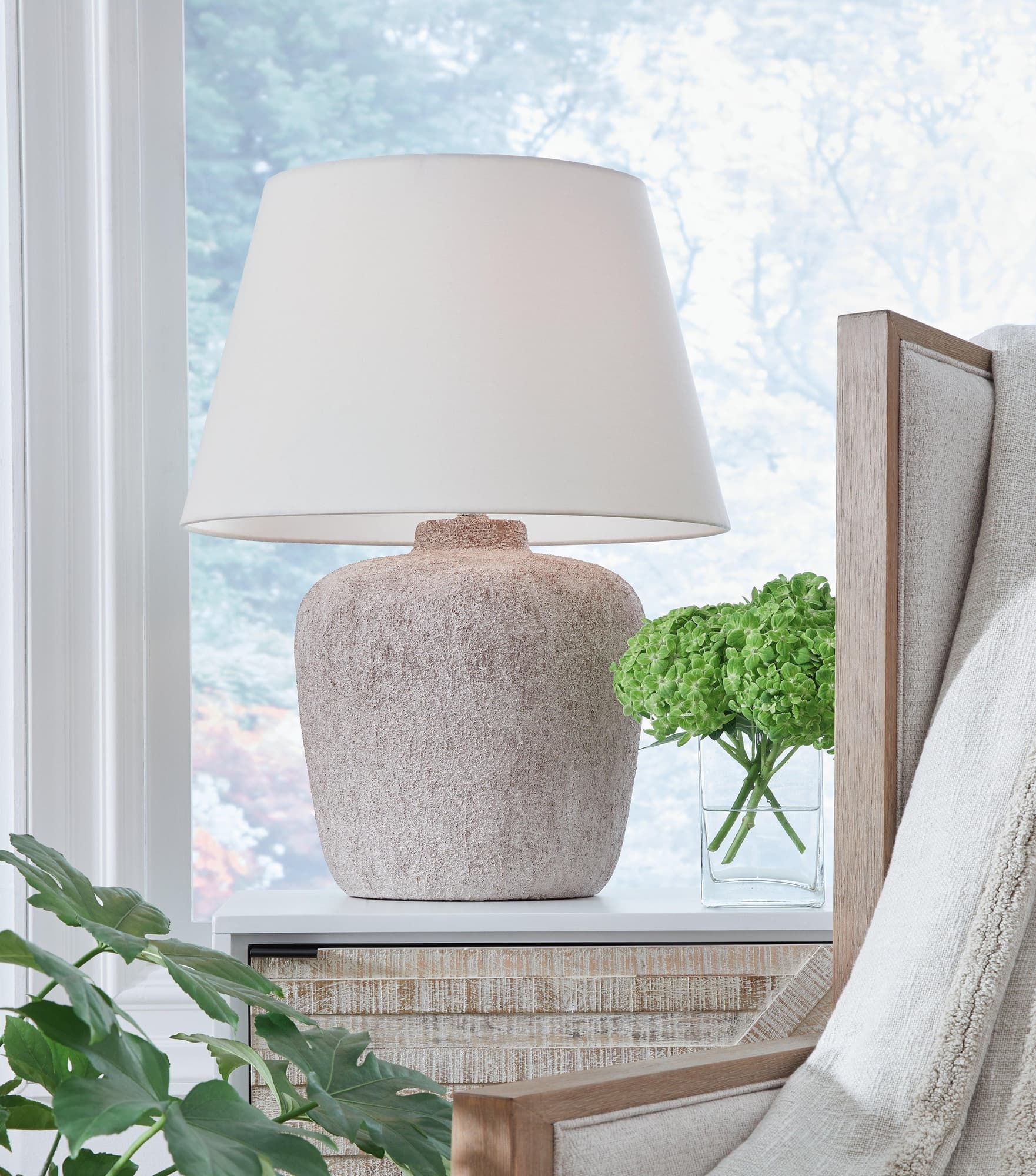 Danry Distressed Cream 2-Piece Table Lamp Set - Image 1