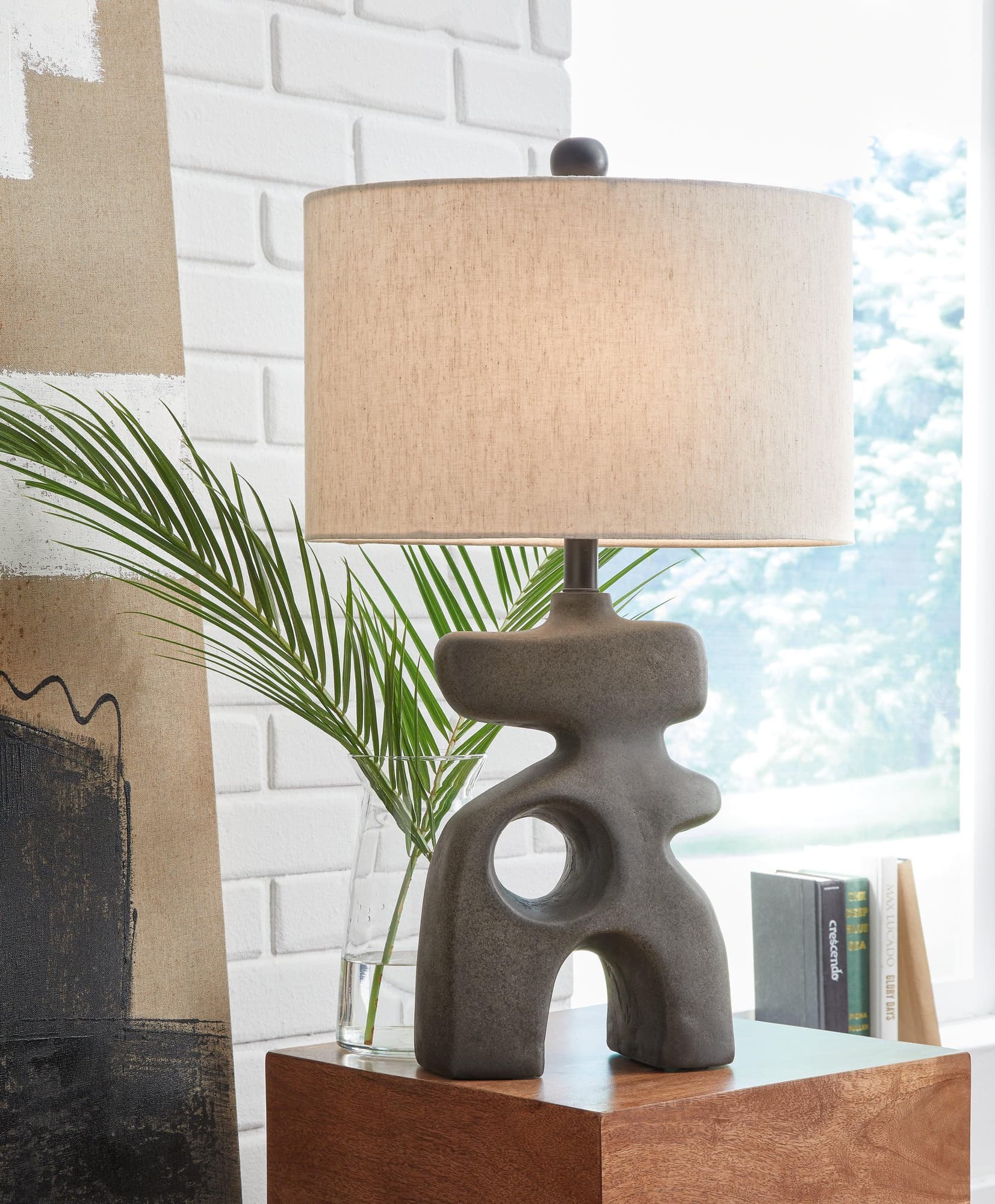 Danacy Distressed Black 2-Piece Table Lamp Set - Image 1