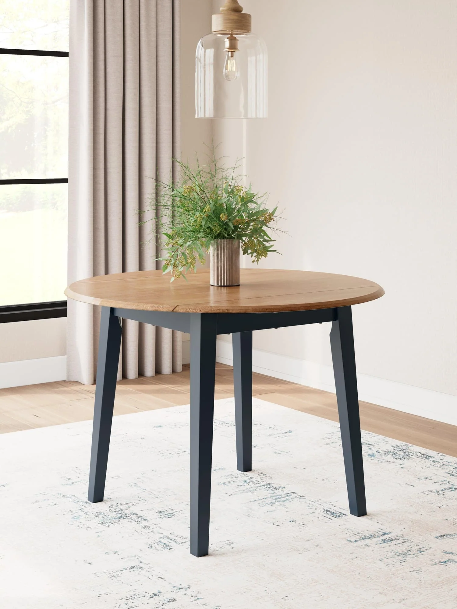 Gesthaven Natural Blue Dining Drop Leaf Table - Image 1