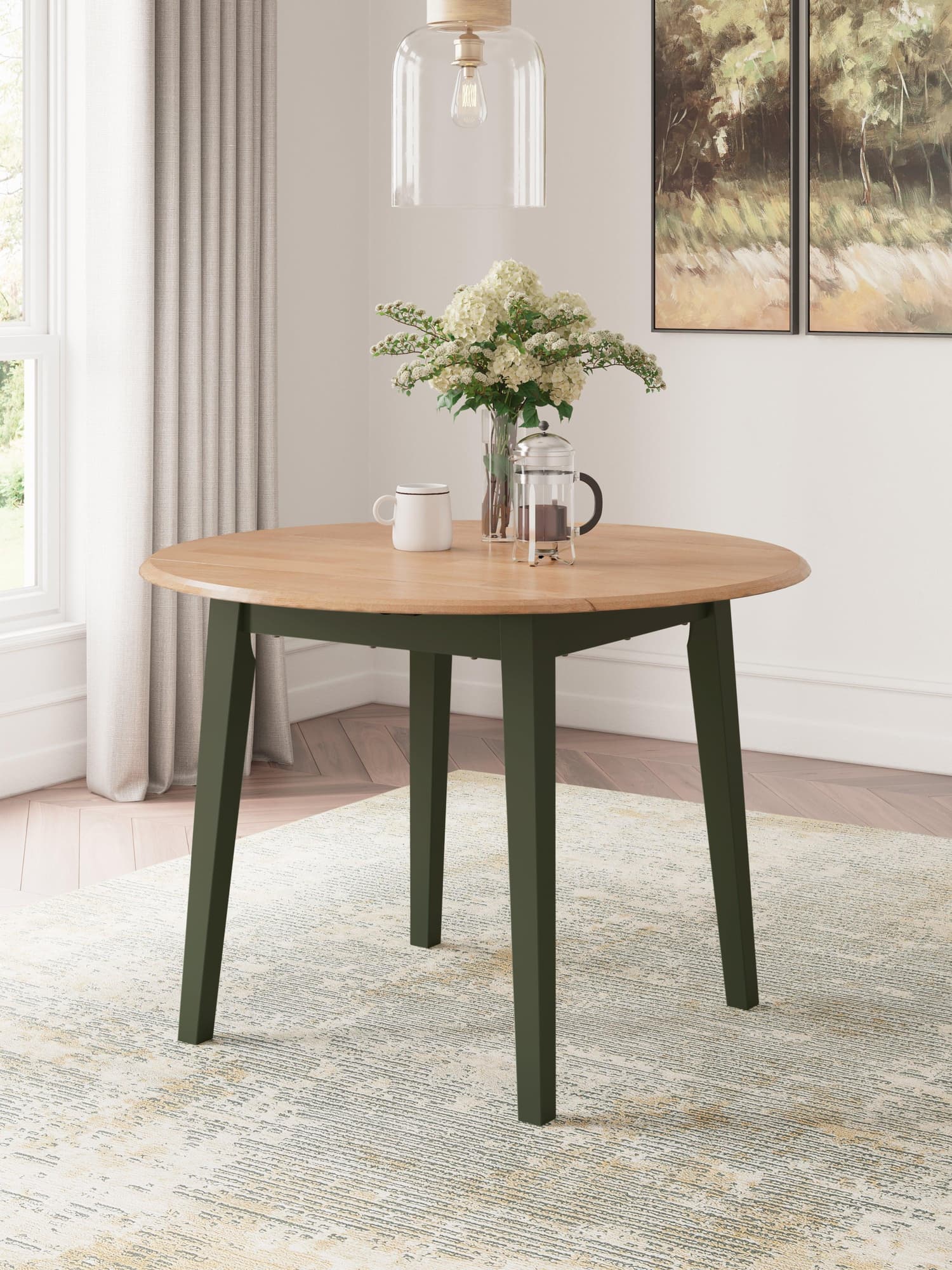 Gesthaven Natural Green Dining Drop Leaf Table - Image 1