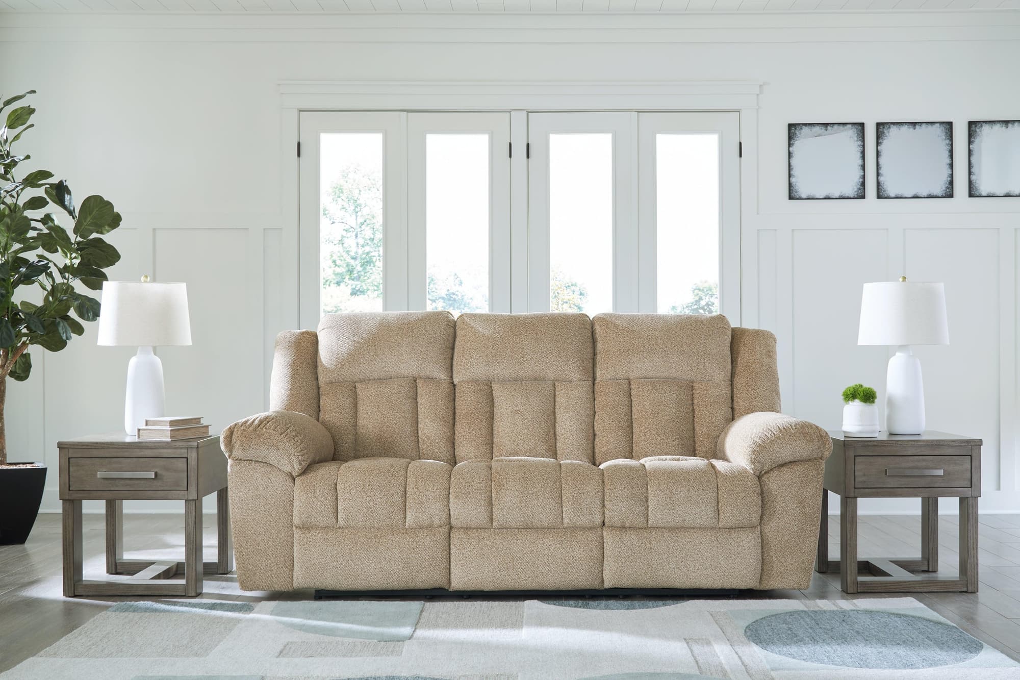 Tip-off Wheat Chenille Power Reclining Sofa - Image 1